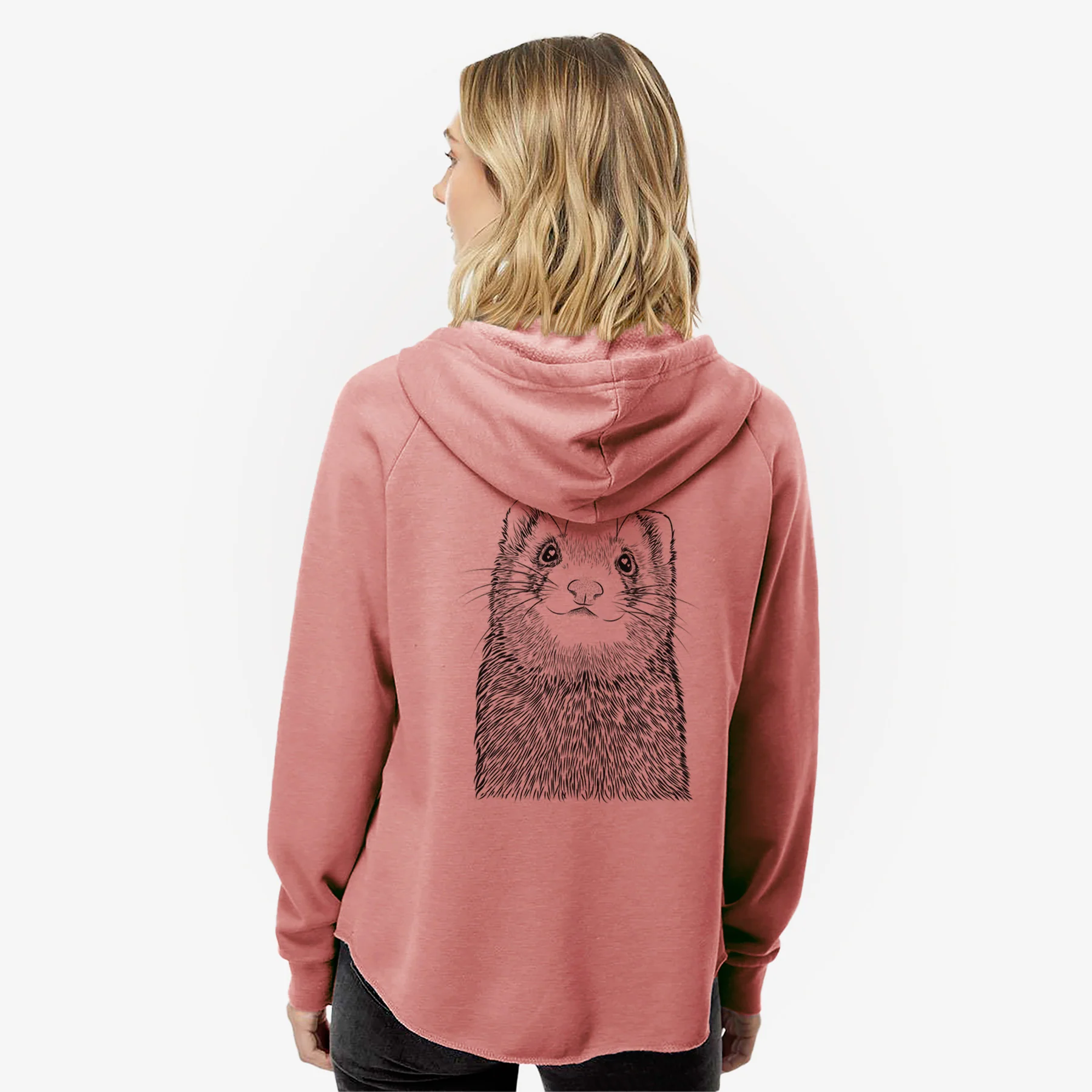 Fig the Ferret - Women's Cali Wave Zip-Up Sweatshirt - Image 5