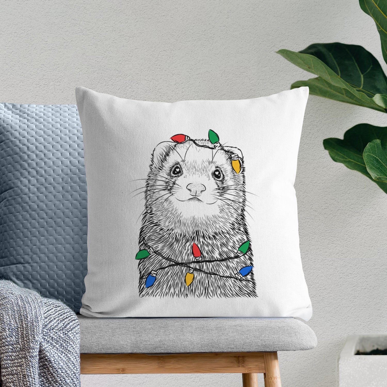 Fig the Ferret - Throw Pillow Cover - Image 9