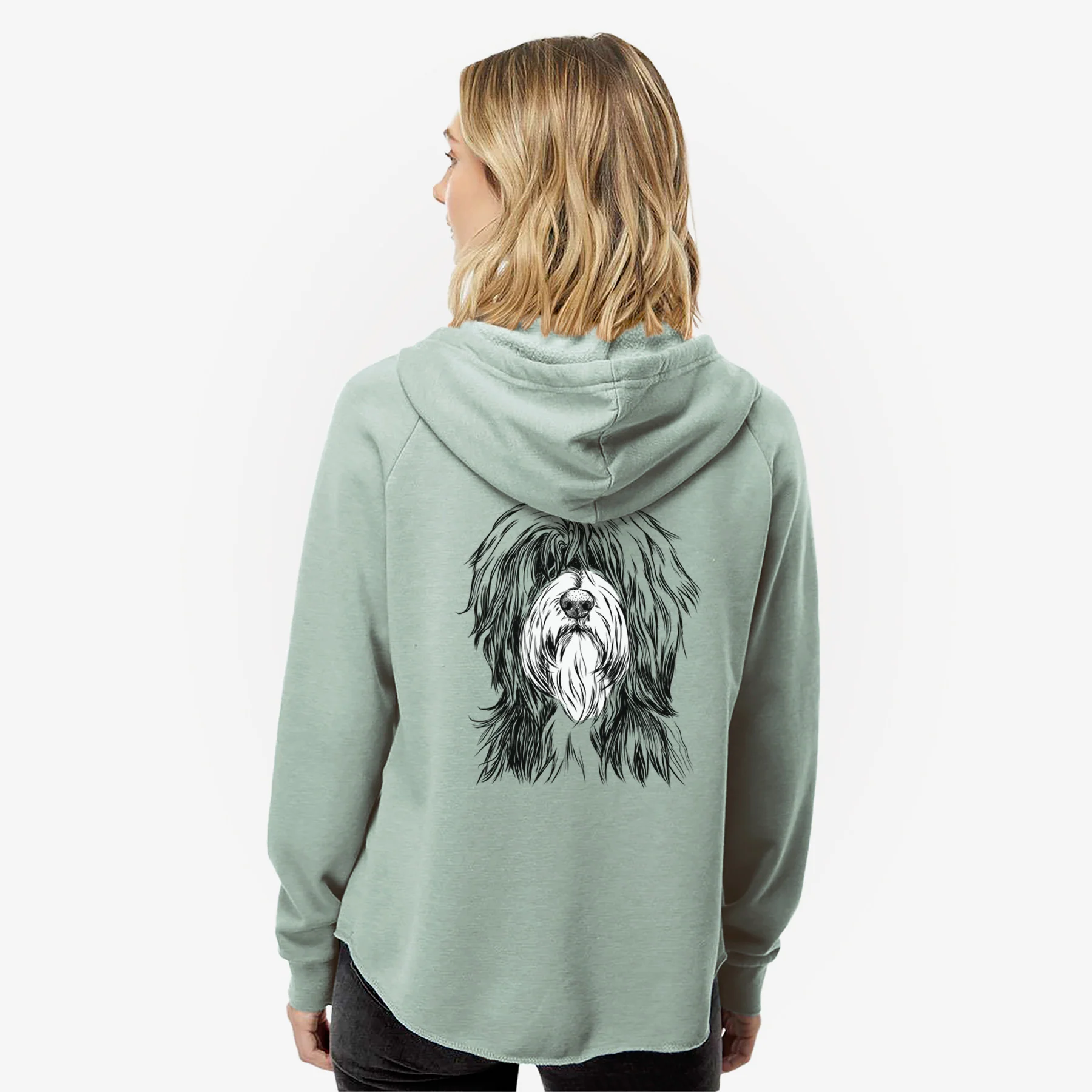 Fiji the Polish Lowland Sheepdog - Women's Cali Wave Zip-Up Sweatshirt - Image 2