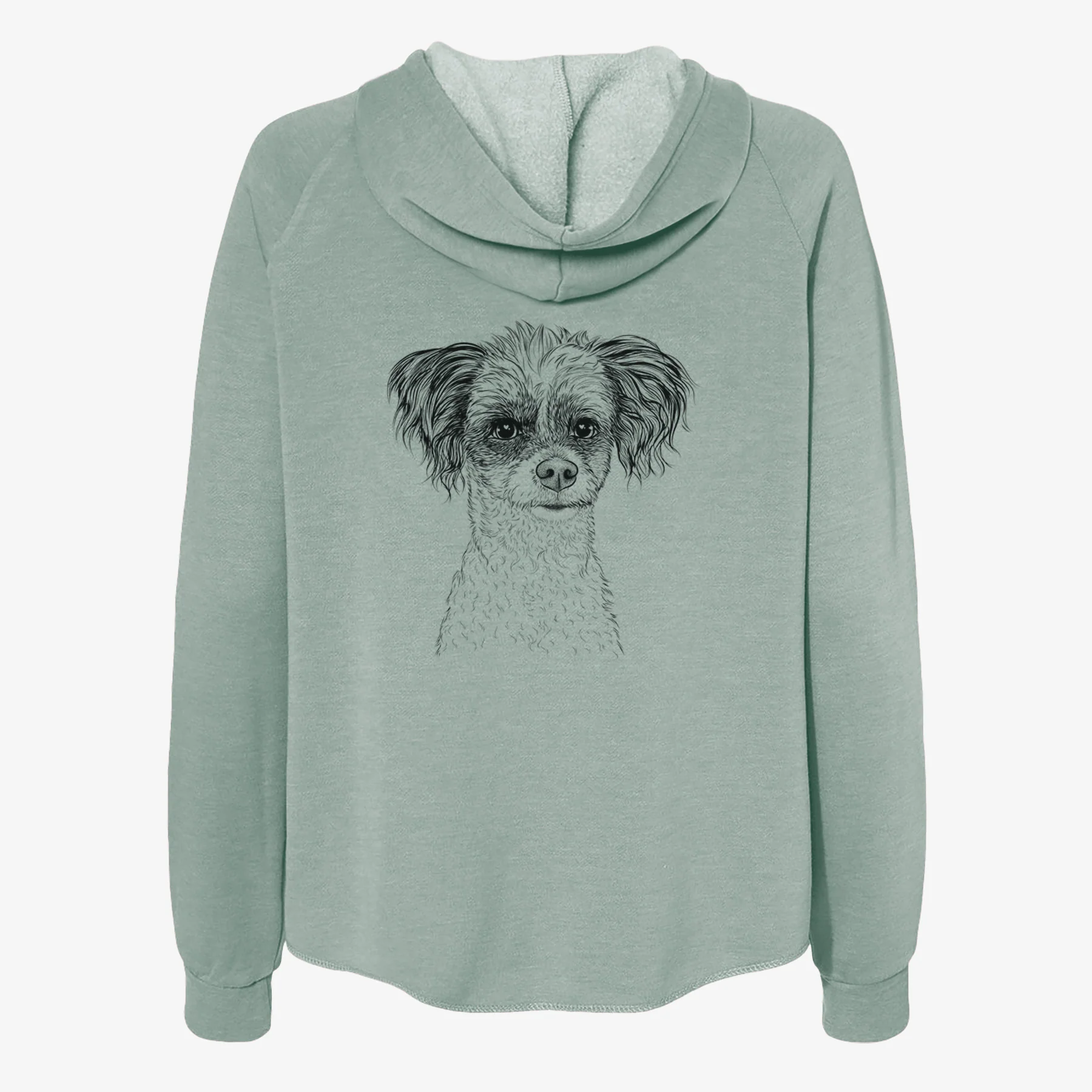 Finley the Papillon Mix - Women's Cali Wave Zip-Up Sweatshirt - Image 4