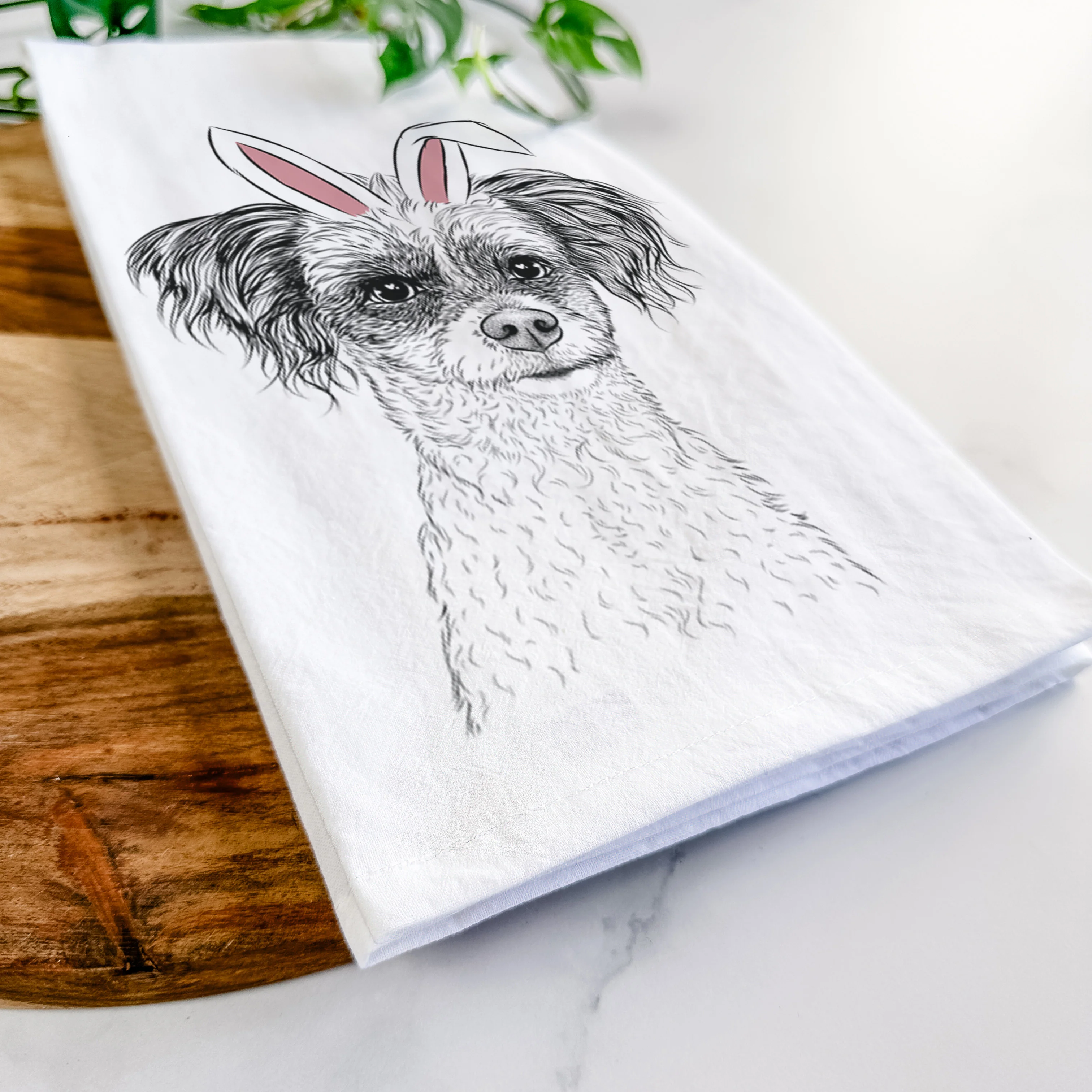 Finley the Papillon Mix Tea Towel - Image 14