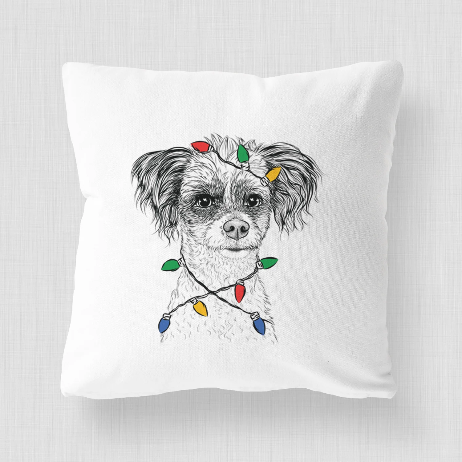Finley the Papillon Mix - Throw Pillow Cover - Image 4