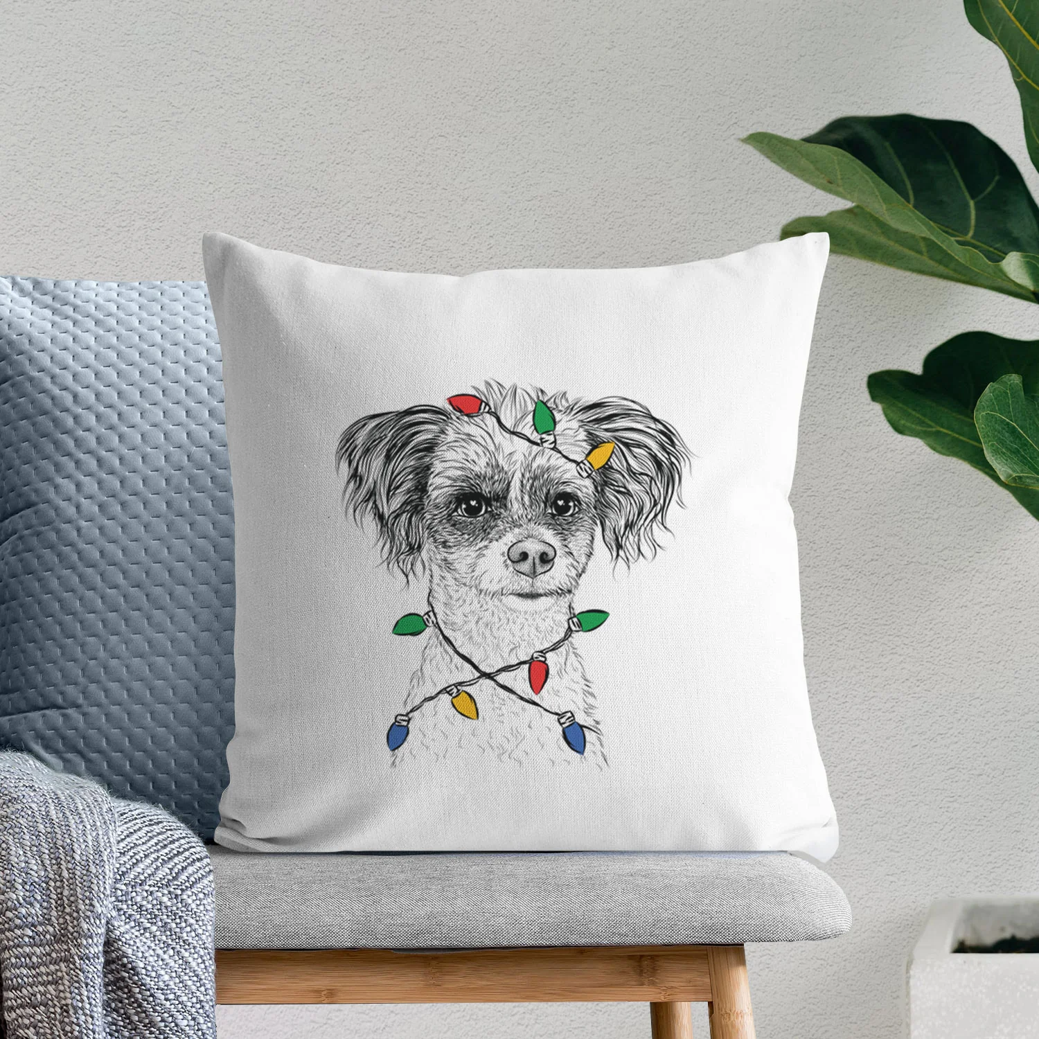 Finley the Papillon Mix - Throw Pillow Cover - Image 9