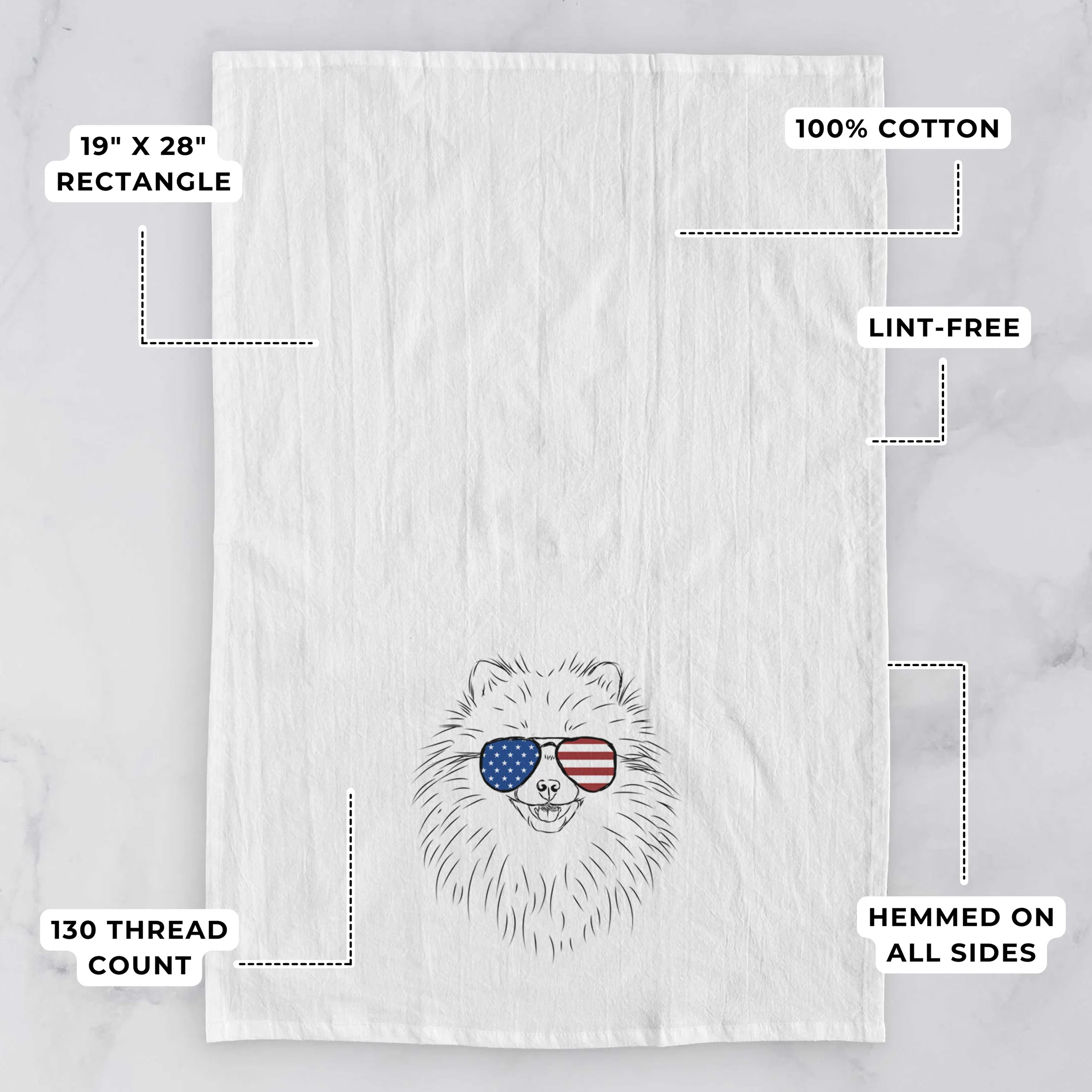 Finn the Pomeranian Tea Towel - Image 3