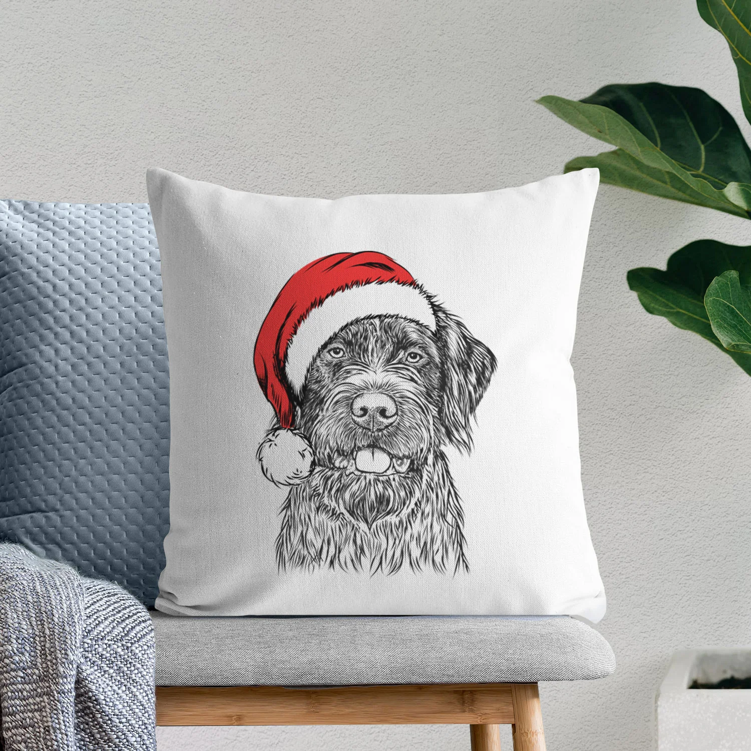 Fletcher the Wirehaired Pointing Griffon - Throw Pillow Cover - Image 10