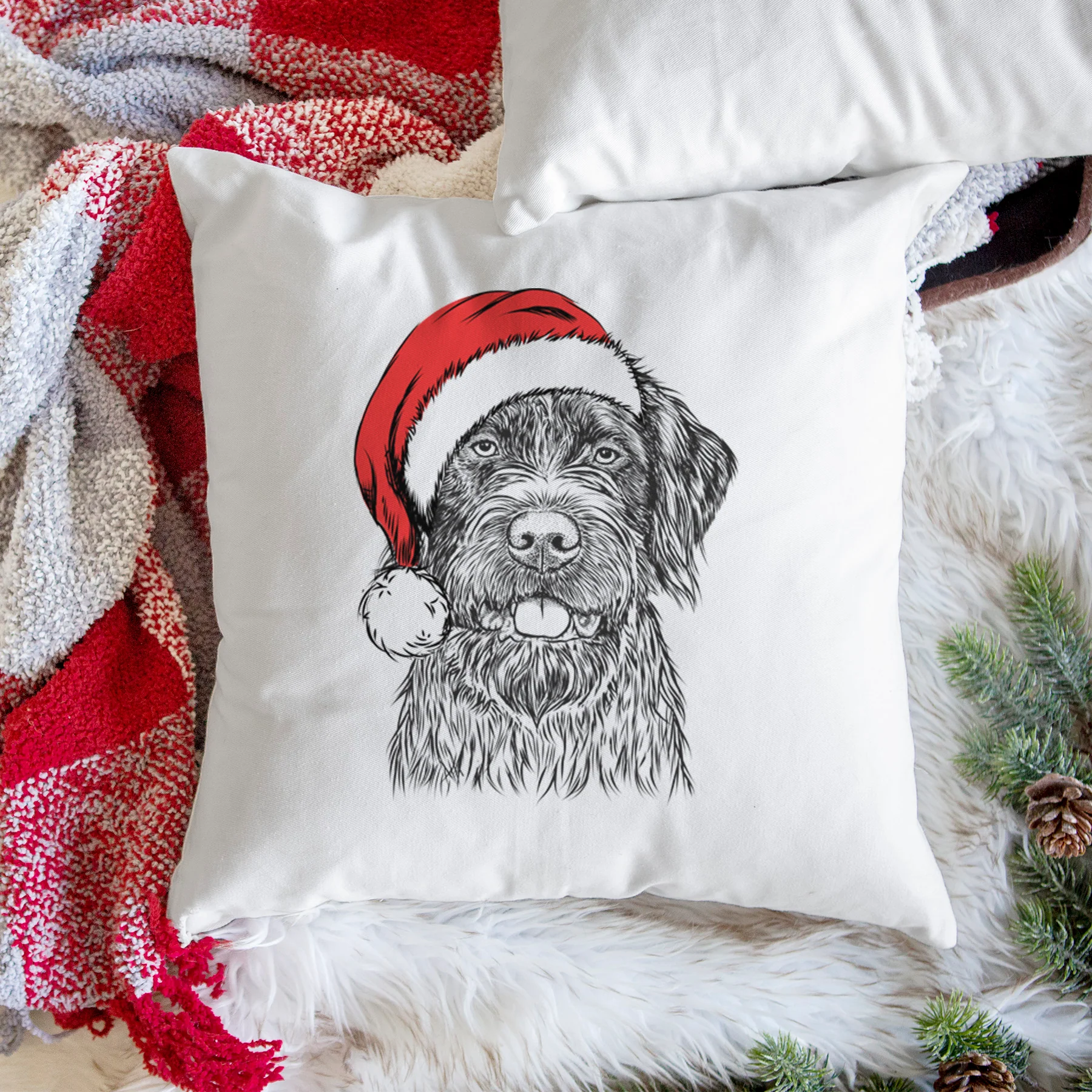 Fletcher the Wirehaired Pointing Griffon - Throw Pillow Cover - Image 3