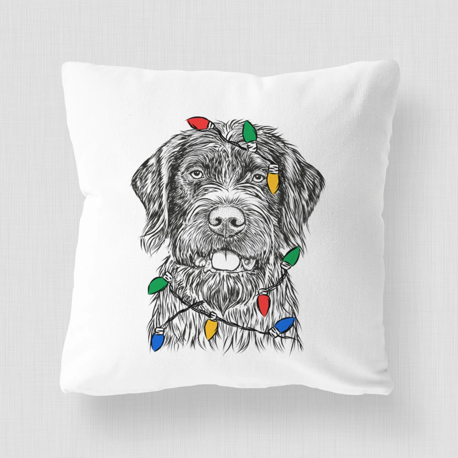 Fletcher the Wirehaired Pointing Griffon - Throw Pillow Cover - Image 4