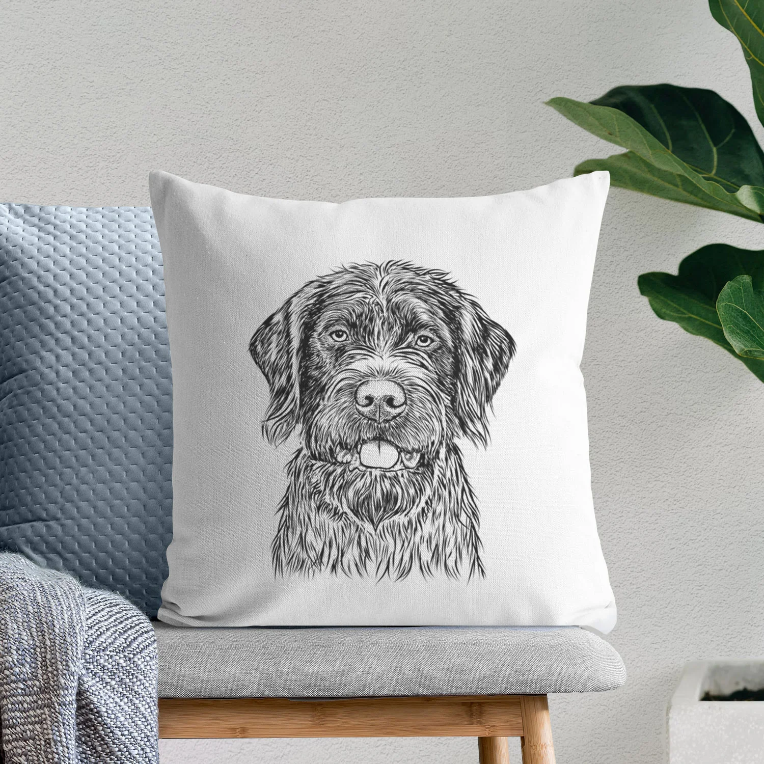 Fletcher the Wirehaired Pointing Griffon - Throw Pillow Cover - Image 6