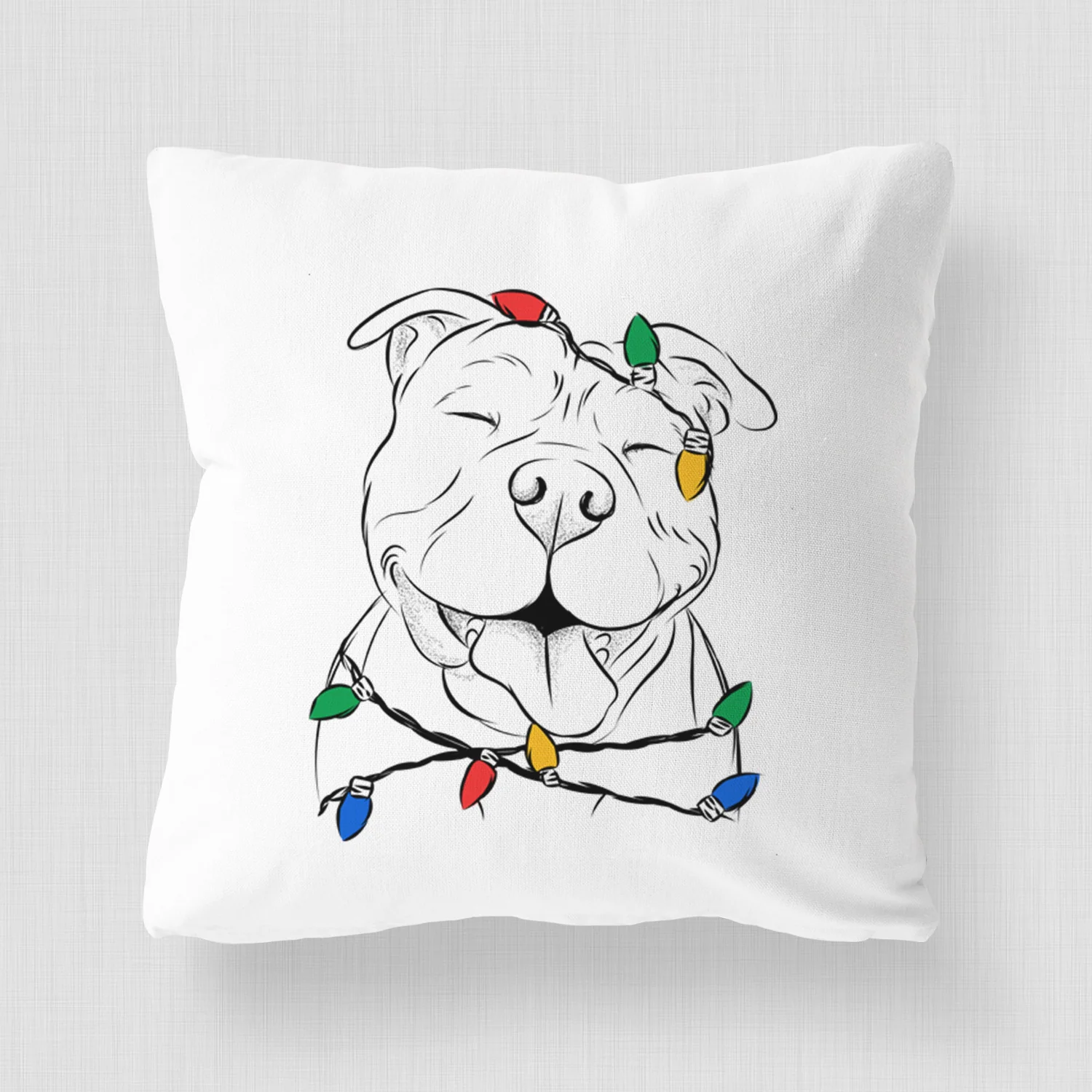 Floki the American Bully - Throw Pillow Cover - Image 4