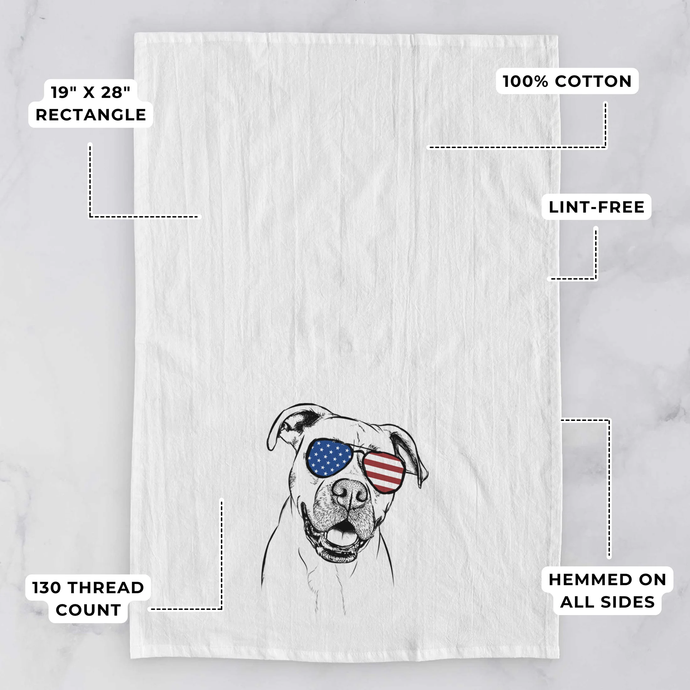 Frankie Tankie the Boxer Mix Tea Towel - Image 3