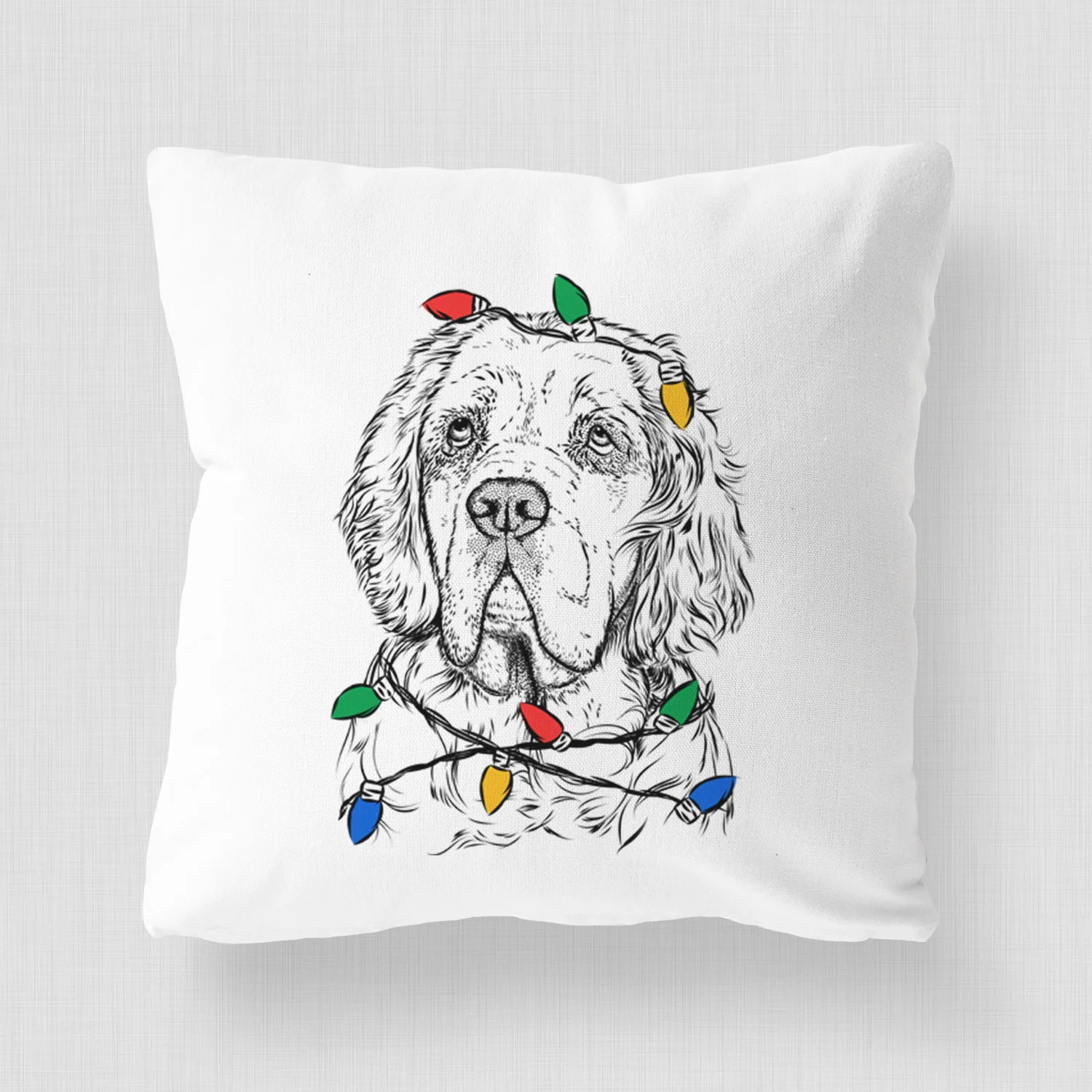 Gary the Clumber Spaniel - Throw Pillow Cover - Image 4