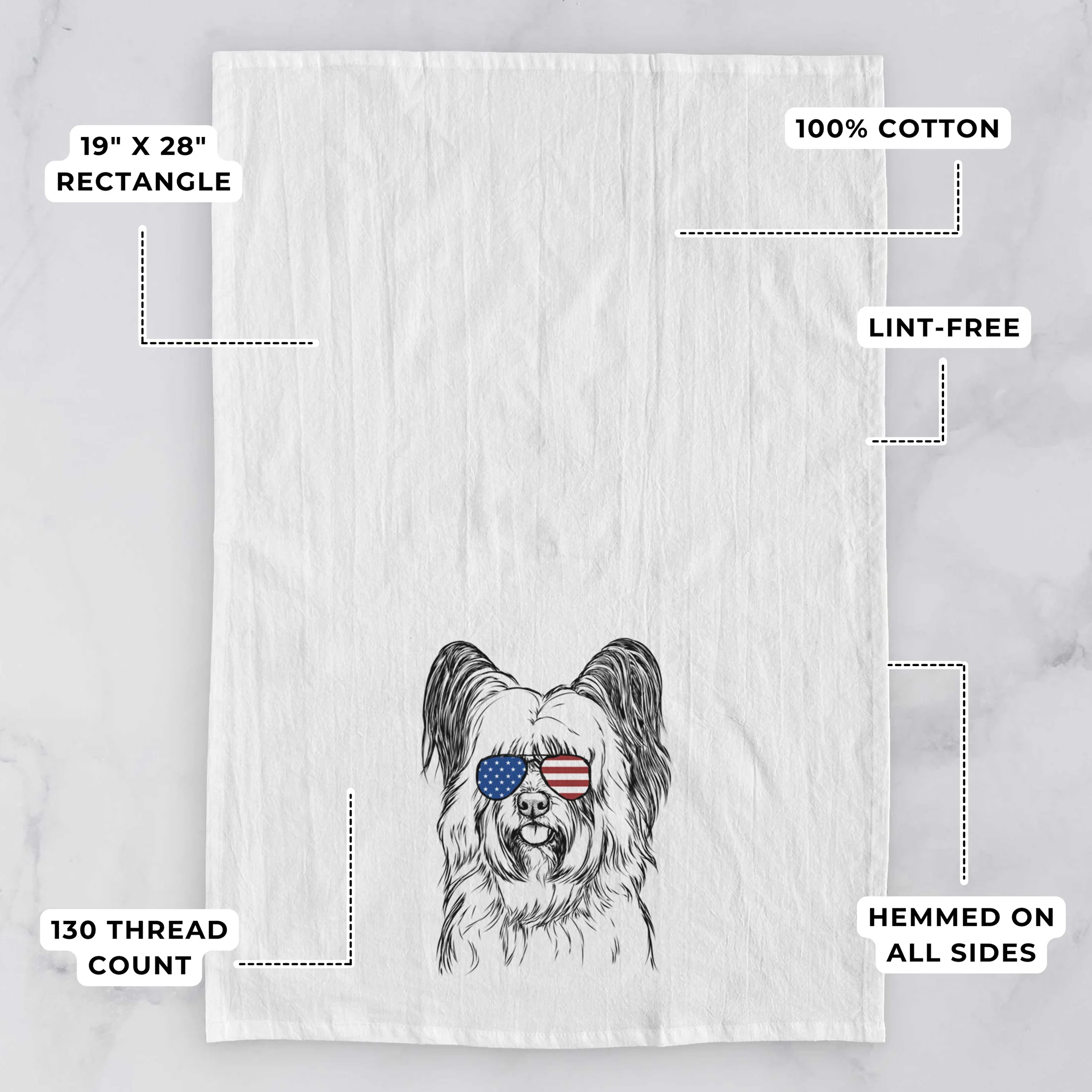 Gideon the Skye Terrier Tea Towel - Image 3