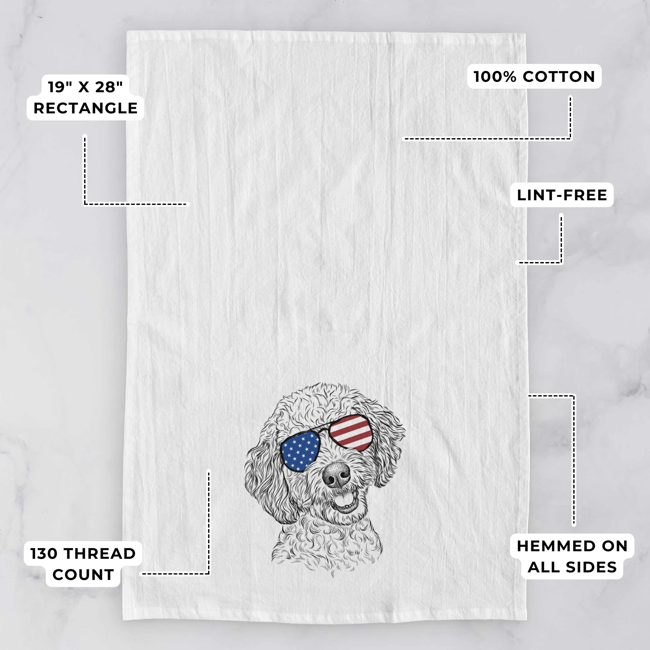 Gizmo the Goldendoodle Tea Towel - Image 3