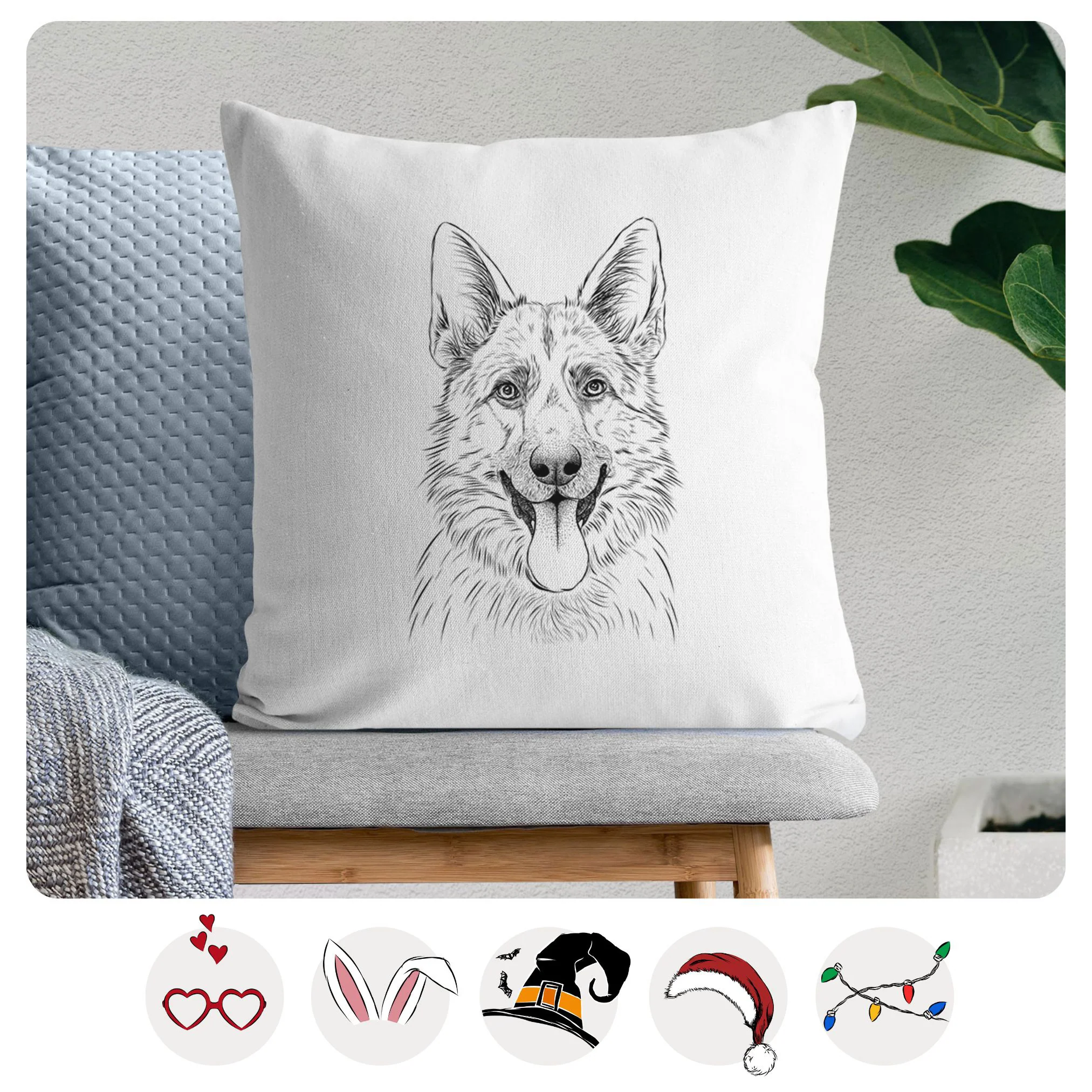 Grace the German Shepherd - Throw Pillow Cover