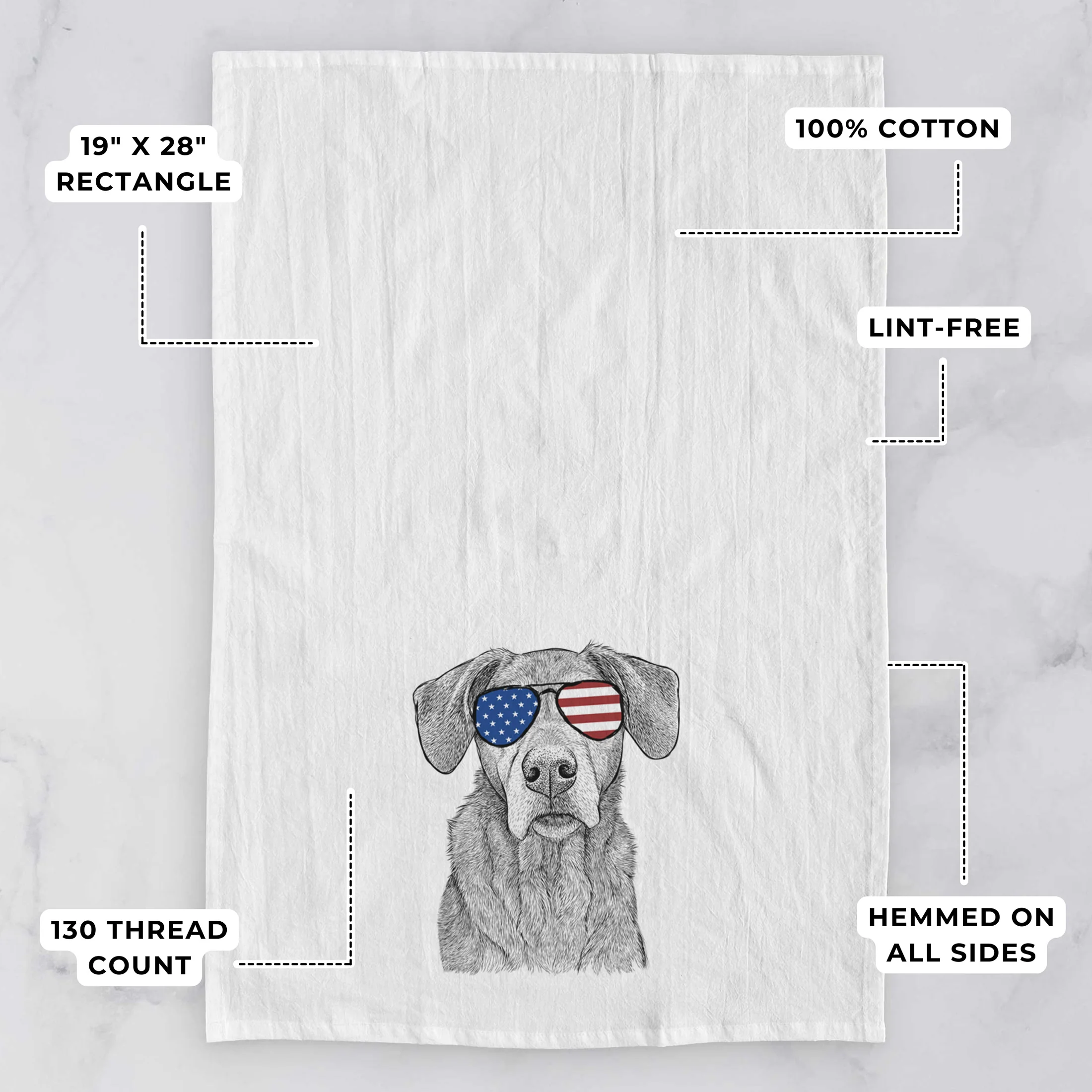 Gravy the Plott Hound Beagle Mix Tea Towel - Image 2