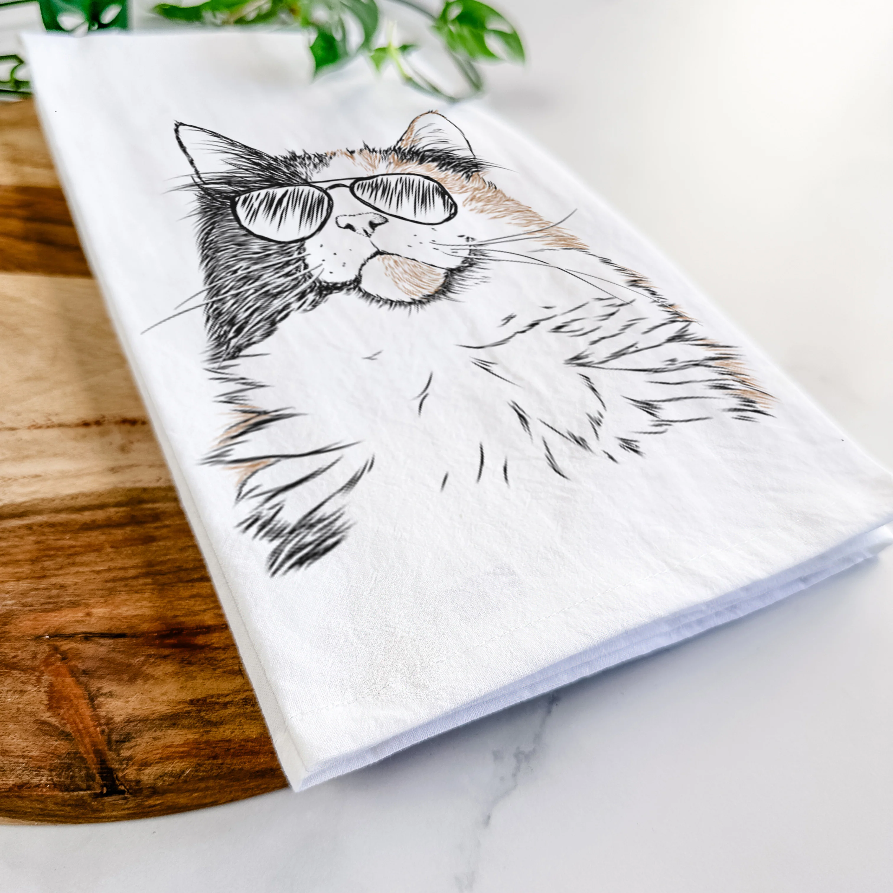 Greta the Calico Cat Tea Towel - Image 6
