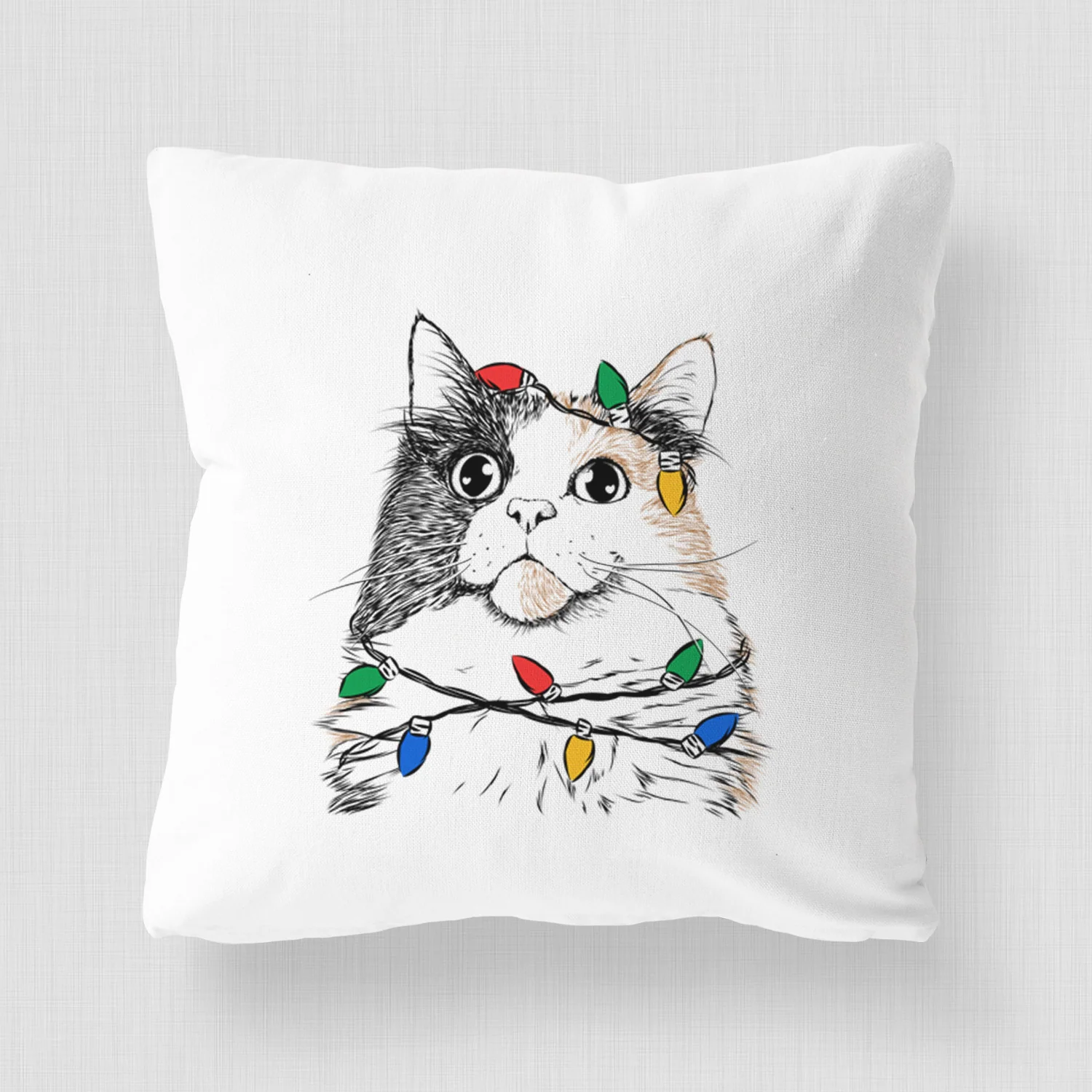 Greta the Calico Cat - Throw Pillow Cover - Image 4