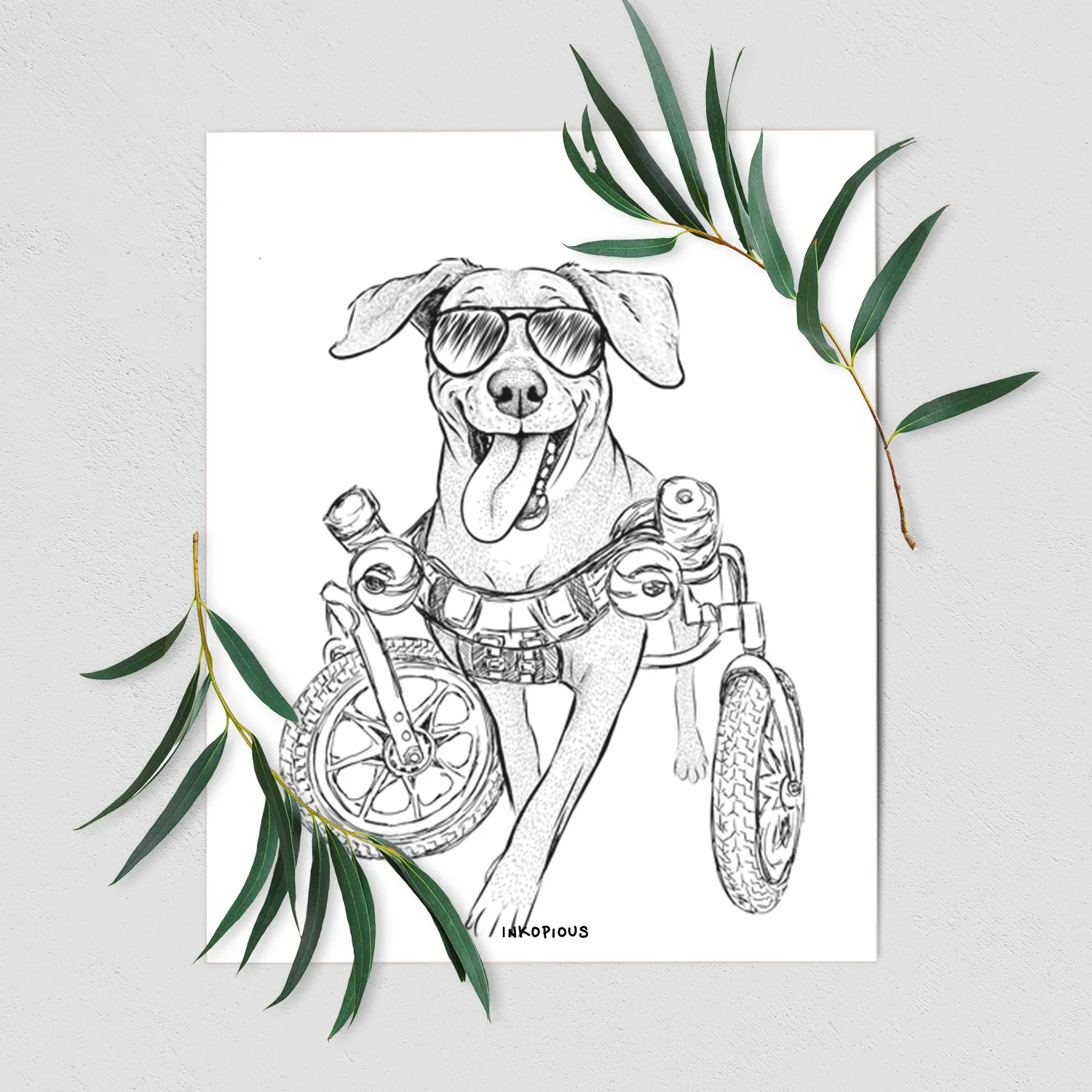 Hannah the Pitbull Mix Art Print - Image 3