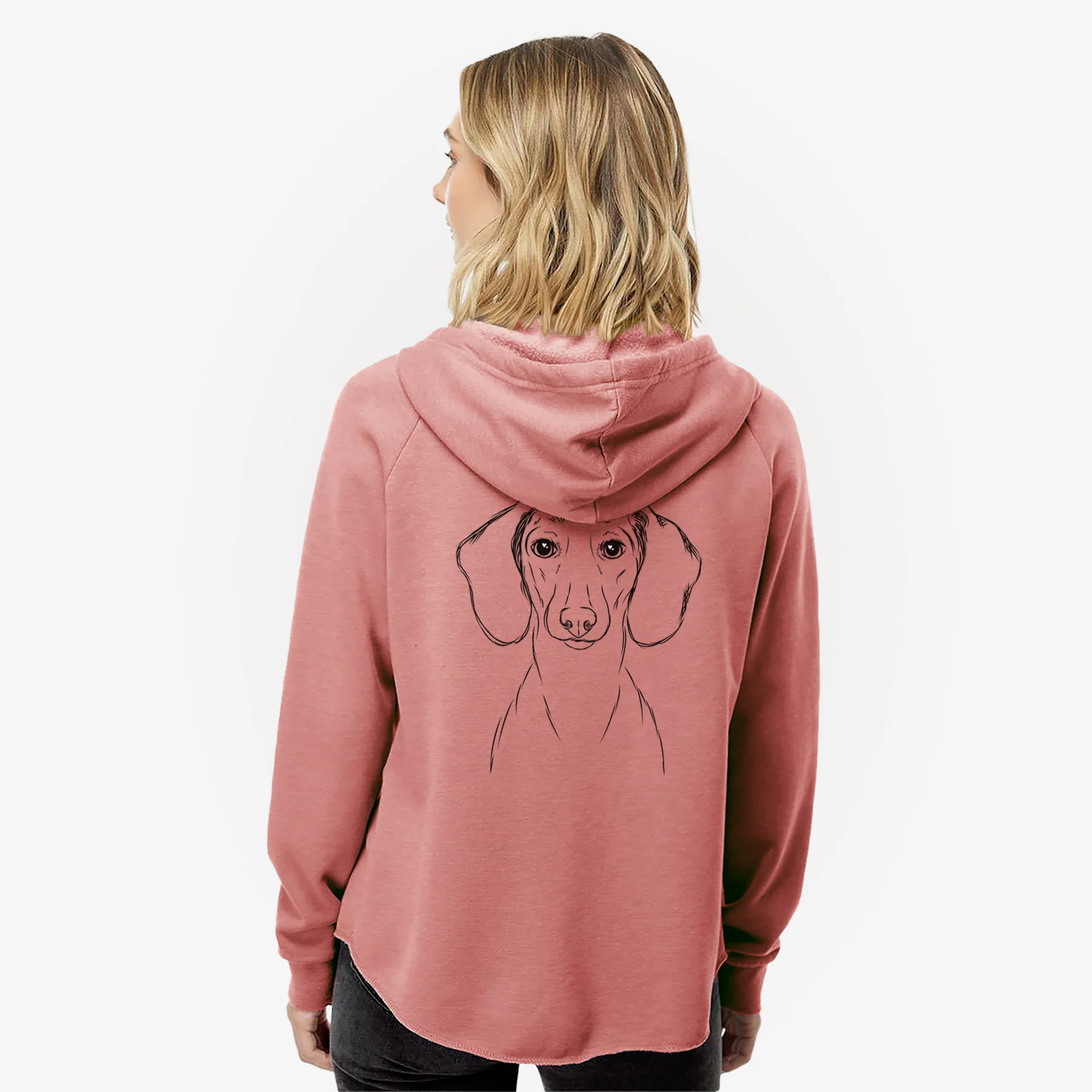 Hans the Dachshund - Women's Cali Wave Zip-Up Sweatshirt - Image 5