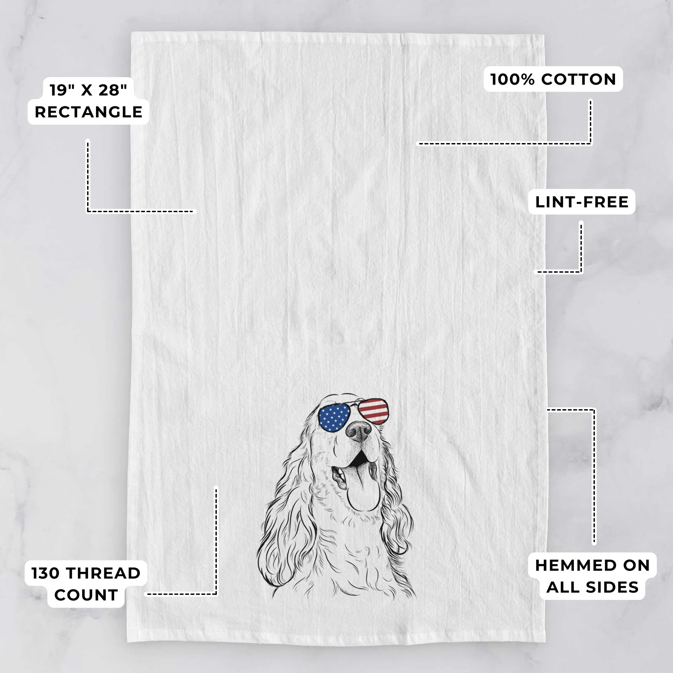 Happy Henry the English Cocker Spaniel Tea Towel - Image 3