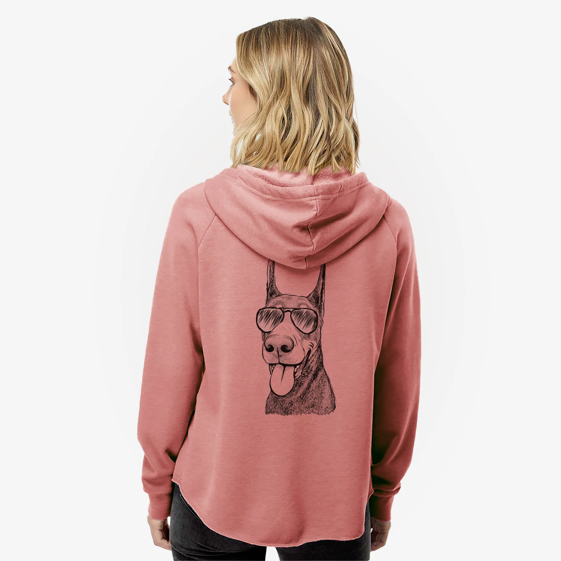 Happy Sunny the Doberman Pinscher - Women's Cali Wave Zip-Up Sweatshirt - Image 8