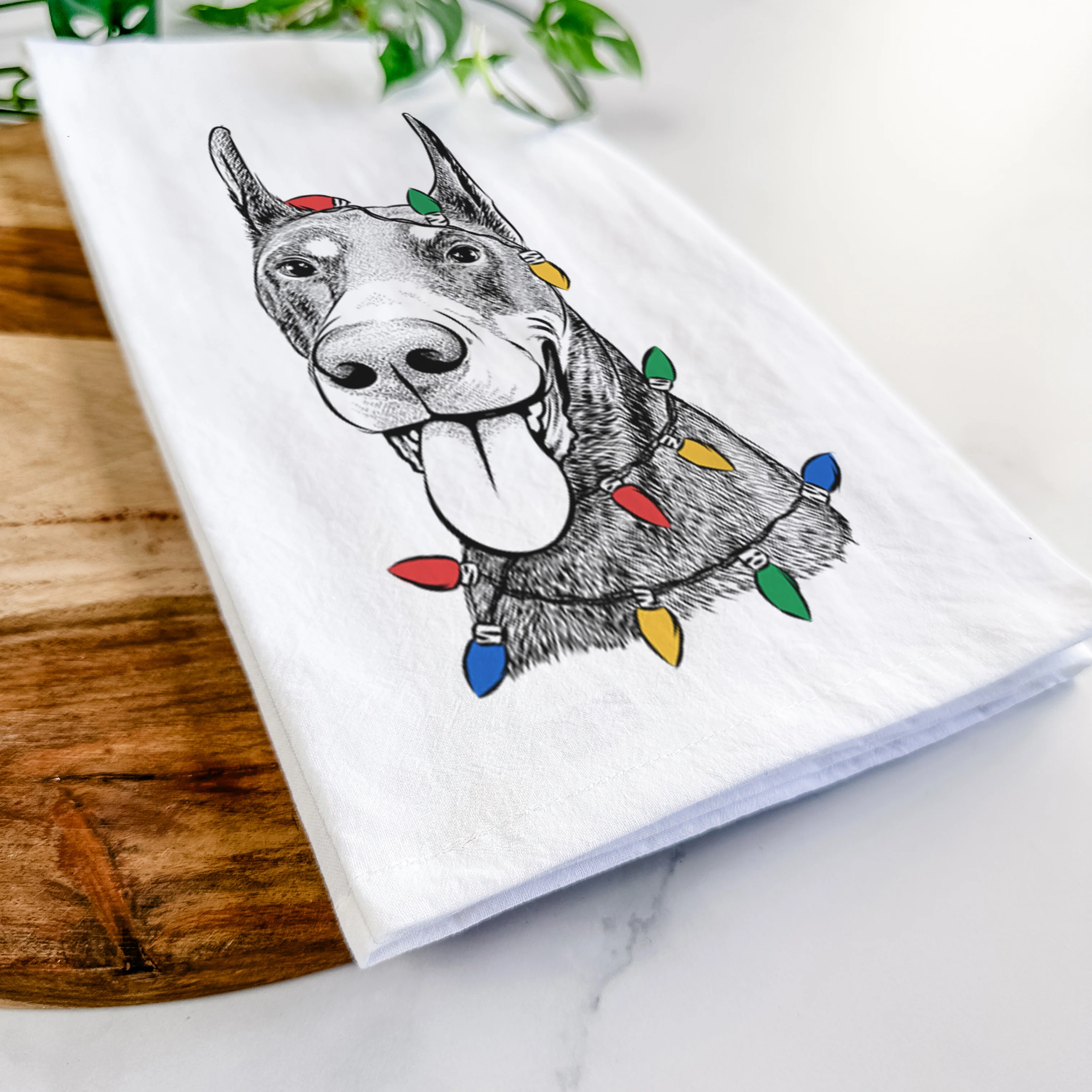 Happy Sunny the Doberman Pinscher Tea Towel - Image 10