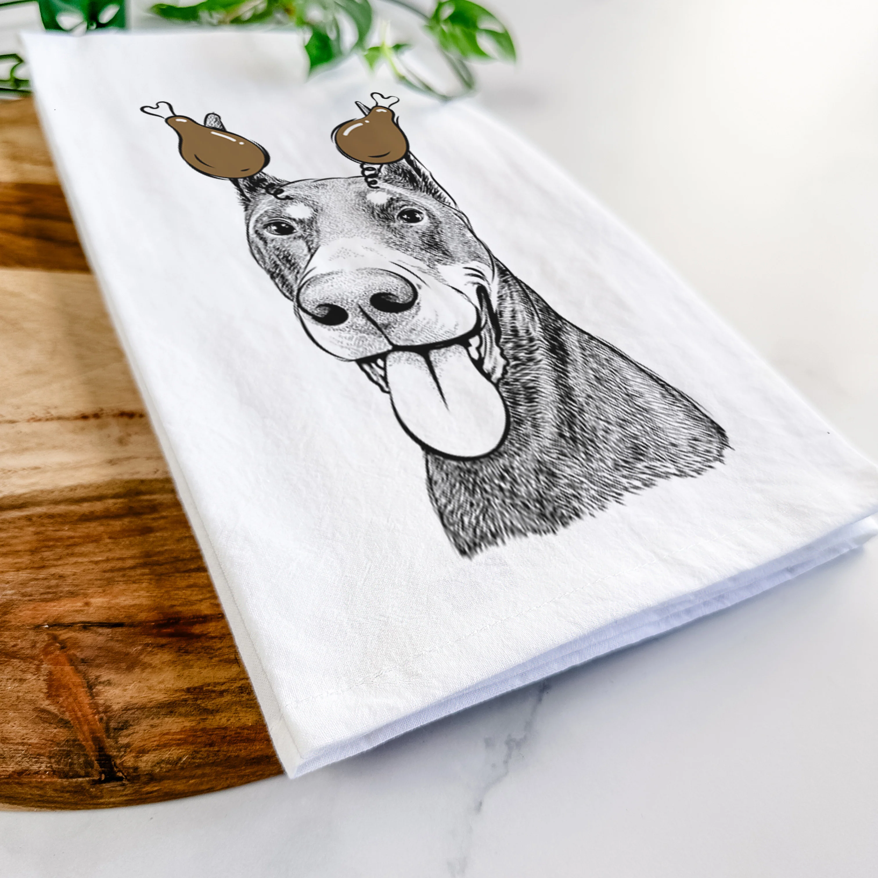 Happy Sunny the Doberman Pinscher Tea Towel - Image 11