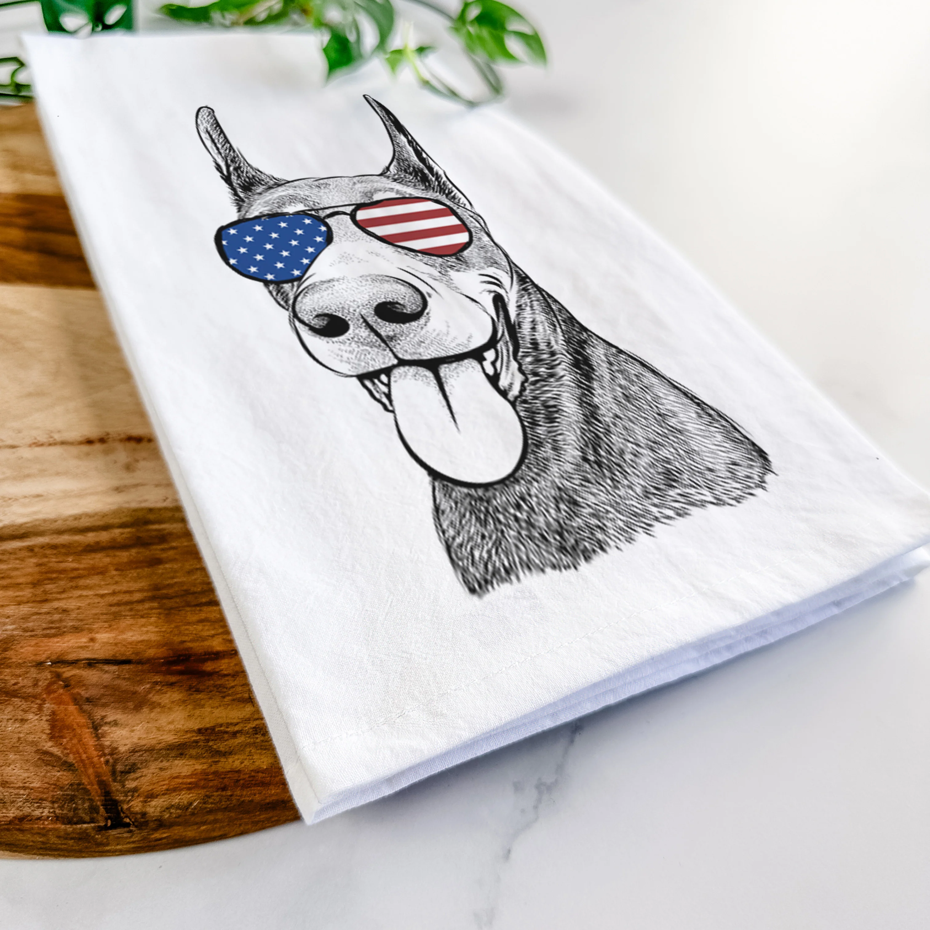 Happy Sunny the Doberman Pinscher Tea Towel - Image 12