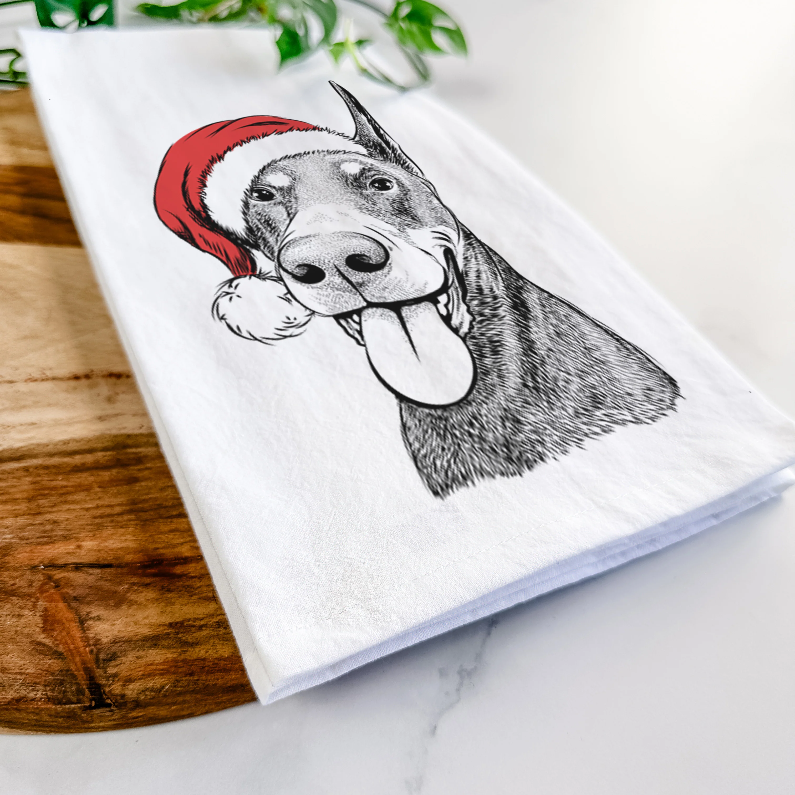 Happy Sunny the Doberman Pinscher Tea Towel - Image 9