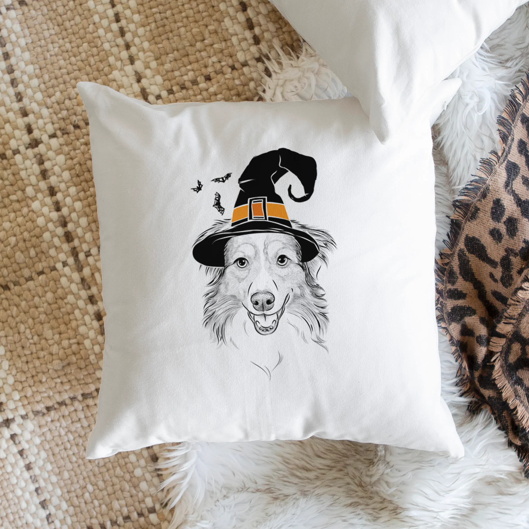 Hattie the Australian Shepherd - Throw Pillow Cover - Image 2