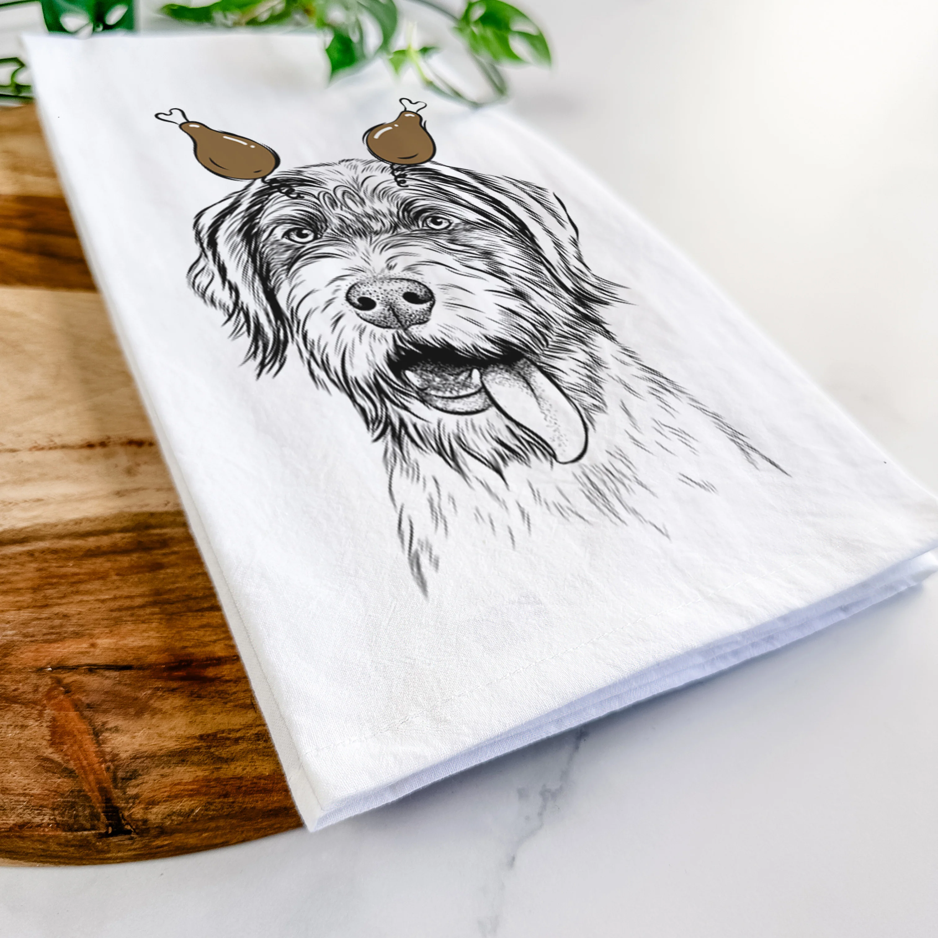 Hazel the German Wirehaired Pointer Mix Tea Towel - Image 11
