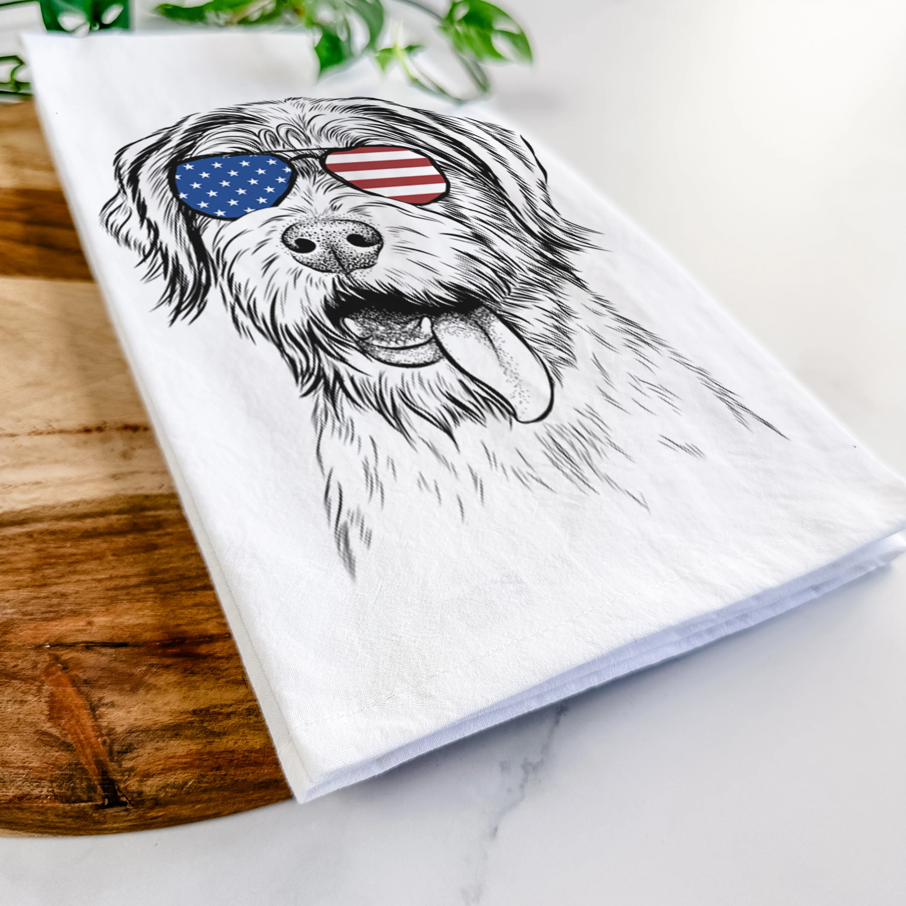 Hazel the German Wirehaired Pointer Mix Tea Towel - Image 12
