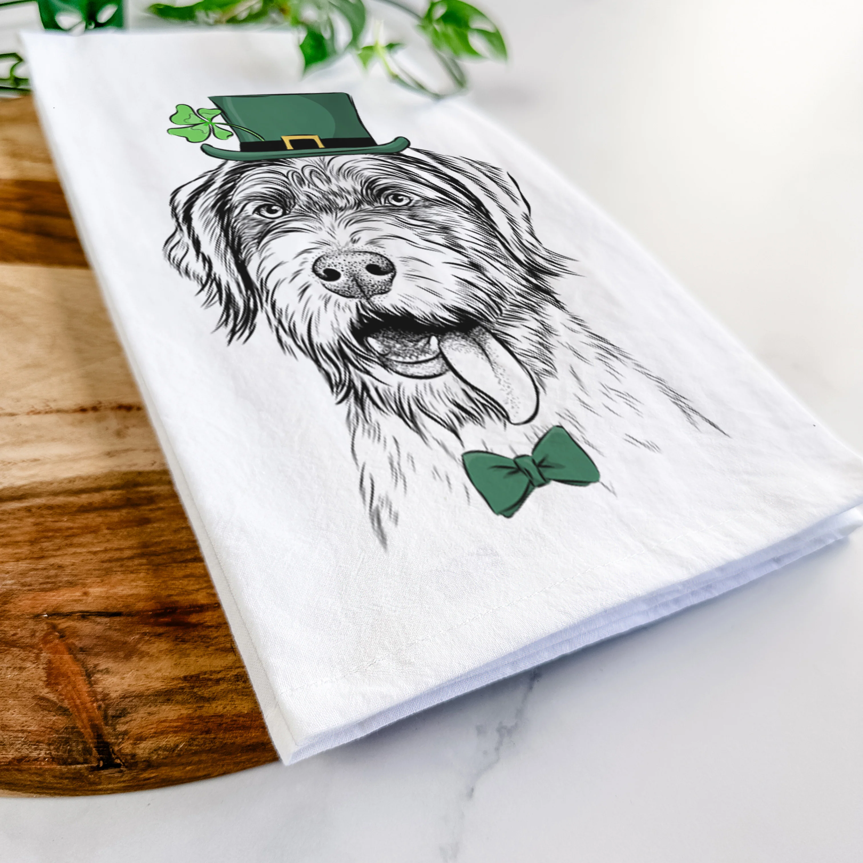 Hazel the German Wirehaired Pointer Mix Tea Towel - Image 13