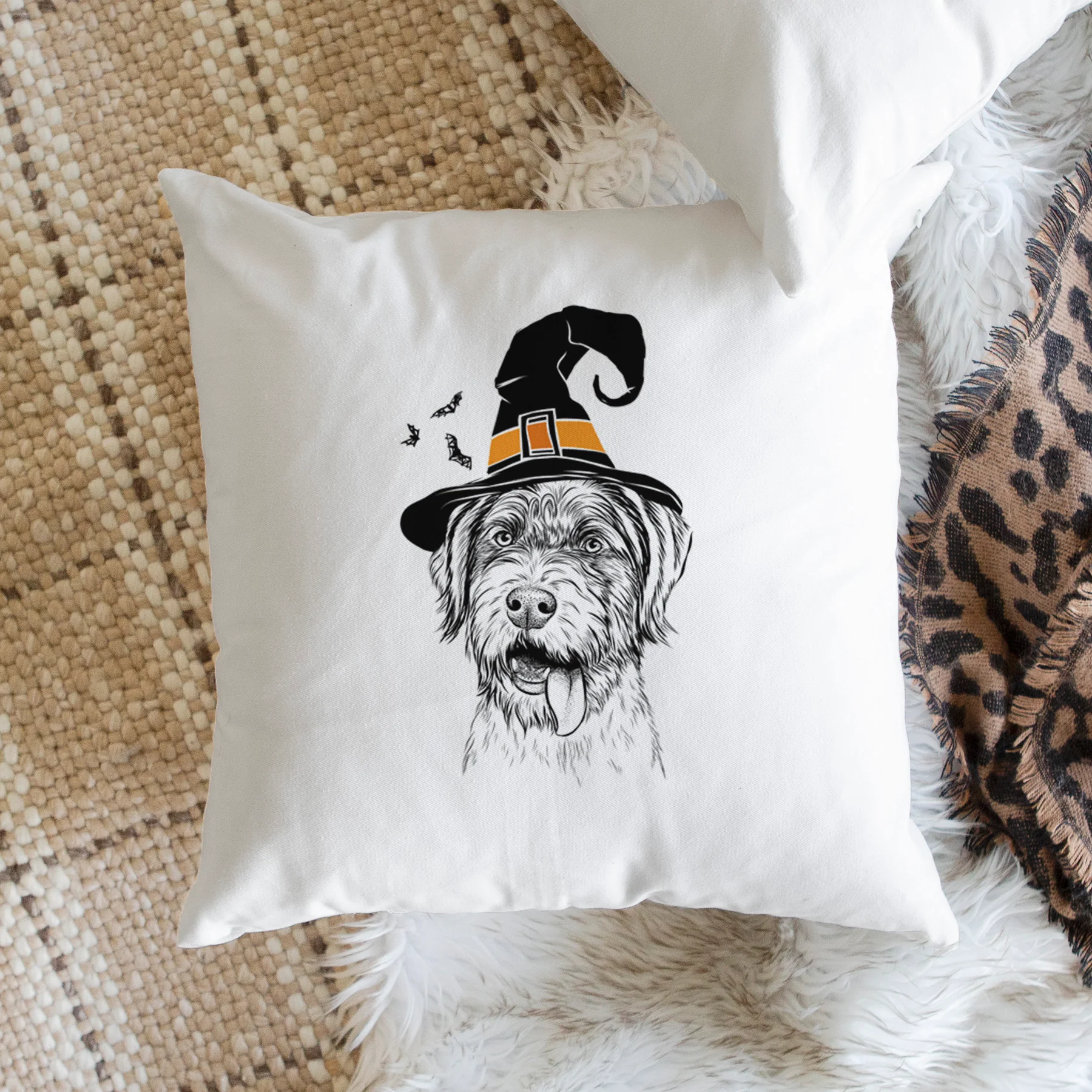 Hazel the German Wirehaired Pointer Mix - Throw Pillow Cover - Image 2