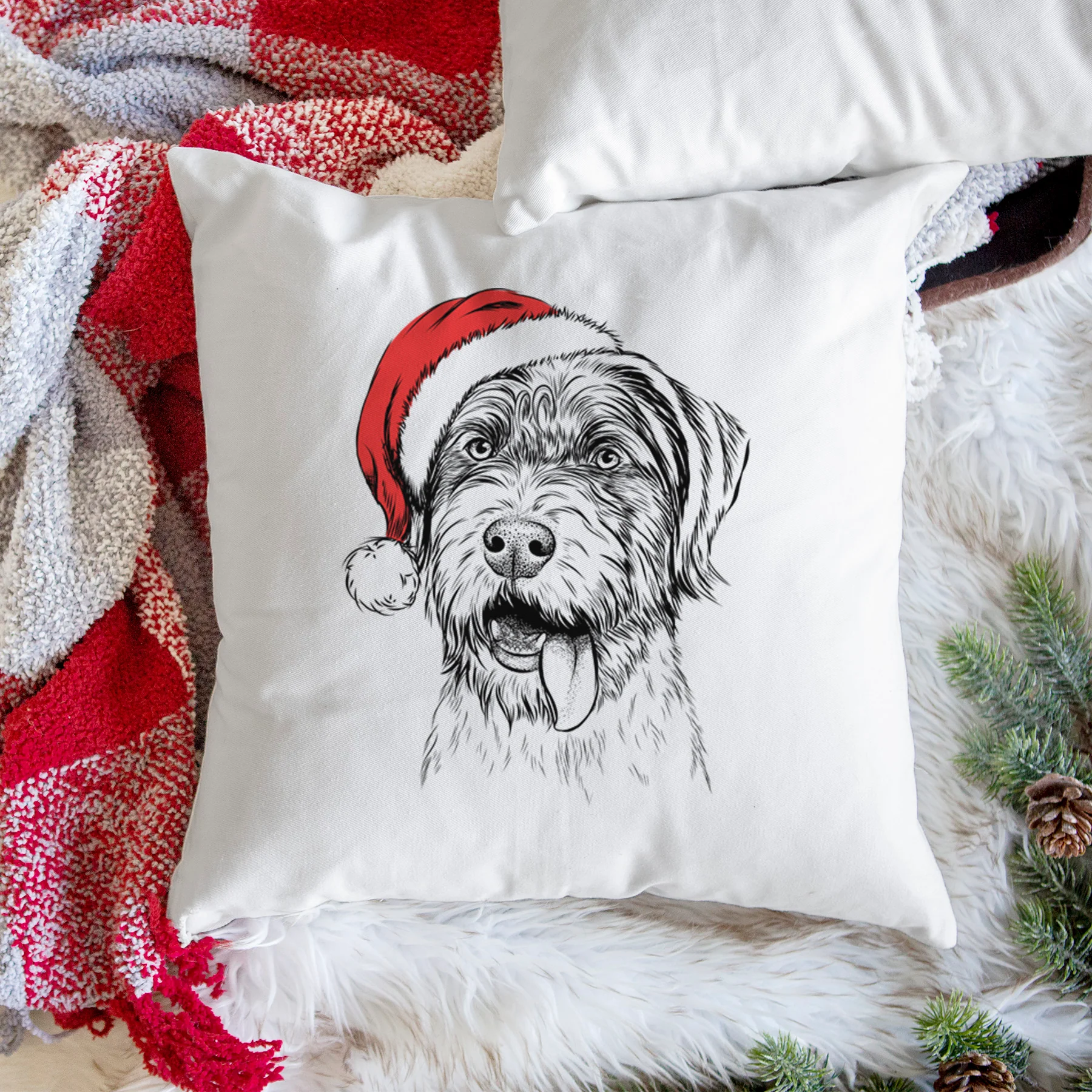 Hazel the German Wirehaired Pointer Mix - Throw Pillow Cover - Image 3