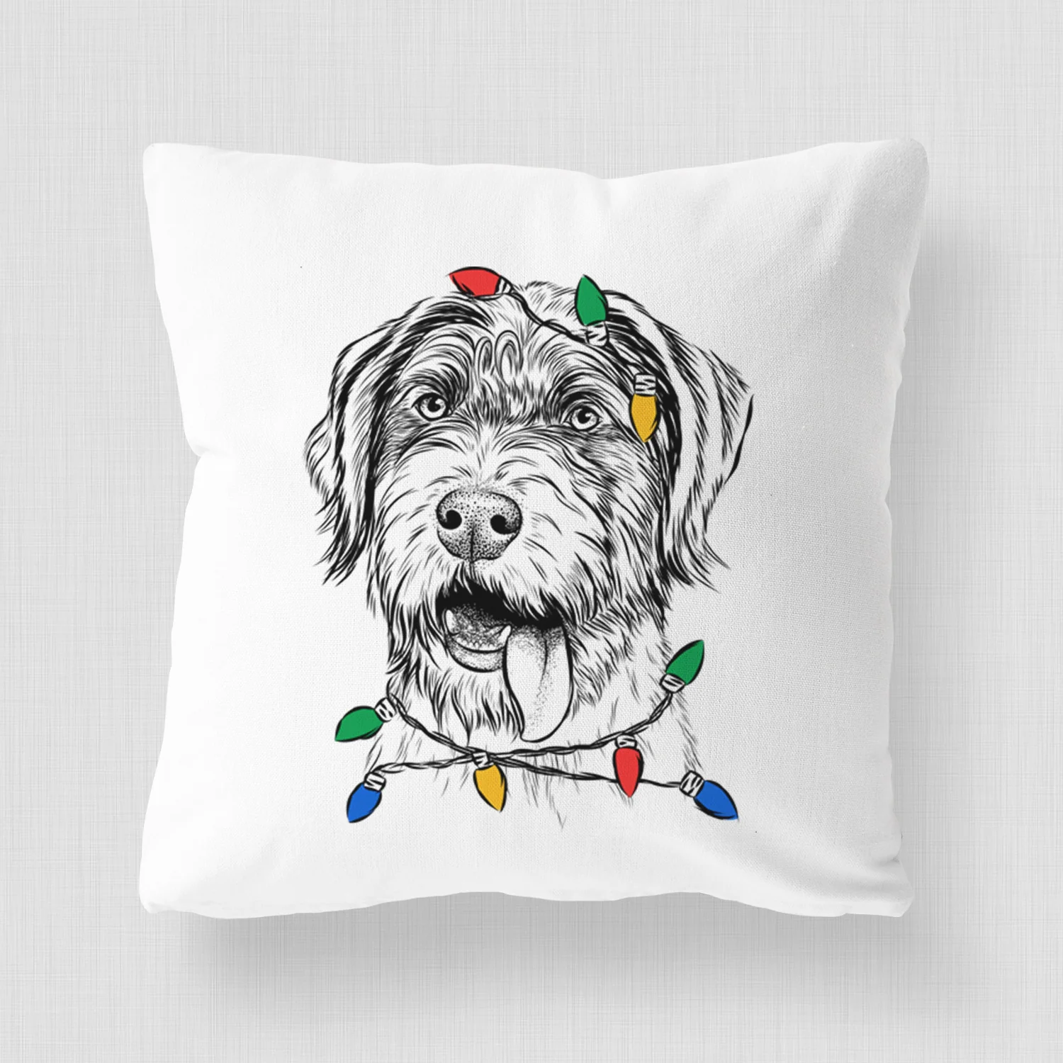 Hazel the German Wirehaired Pointer Mix - Throw Pillow Cover - Image 4