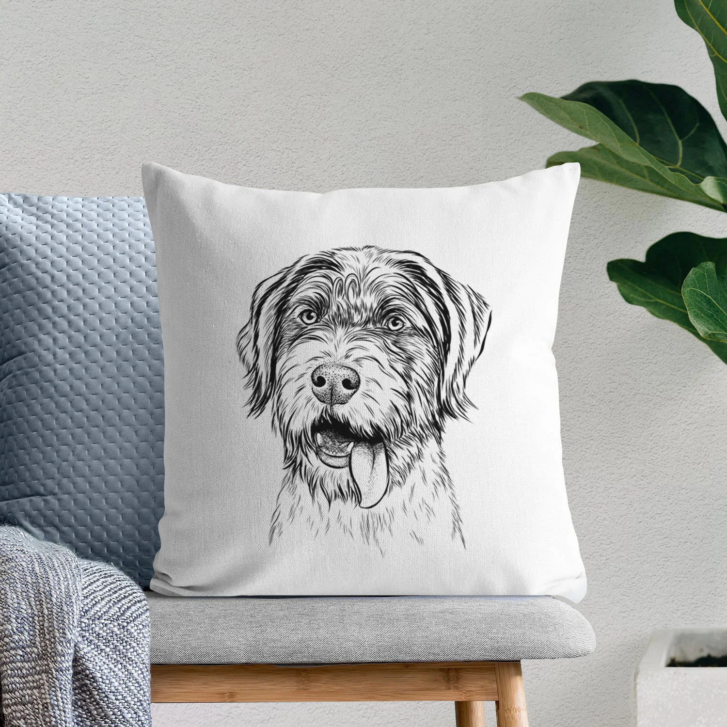 Hazel the German Wirehaired Pointer Mix - Throw Pillow Cover - Image 6
