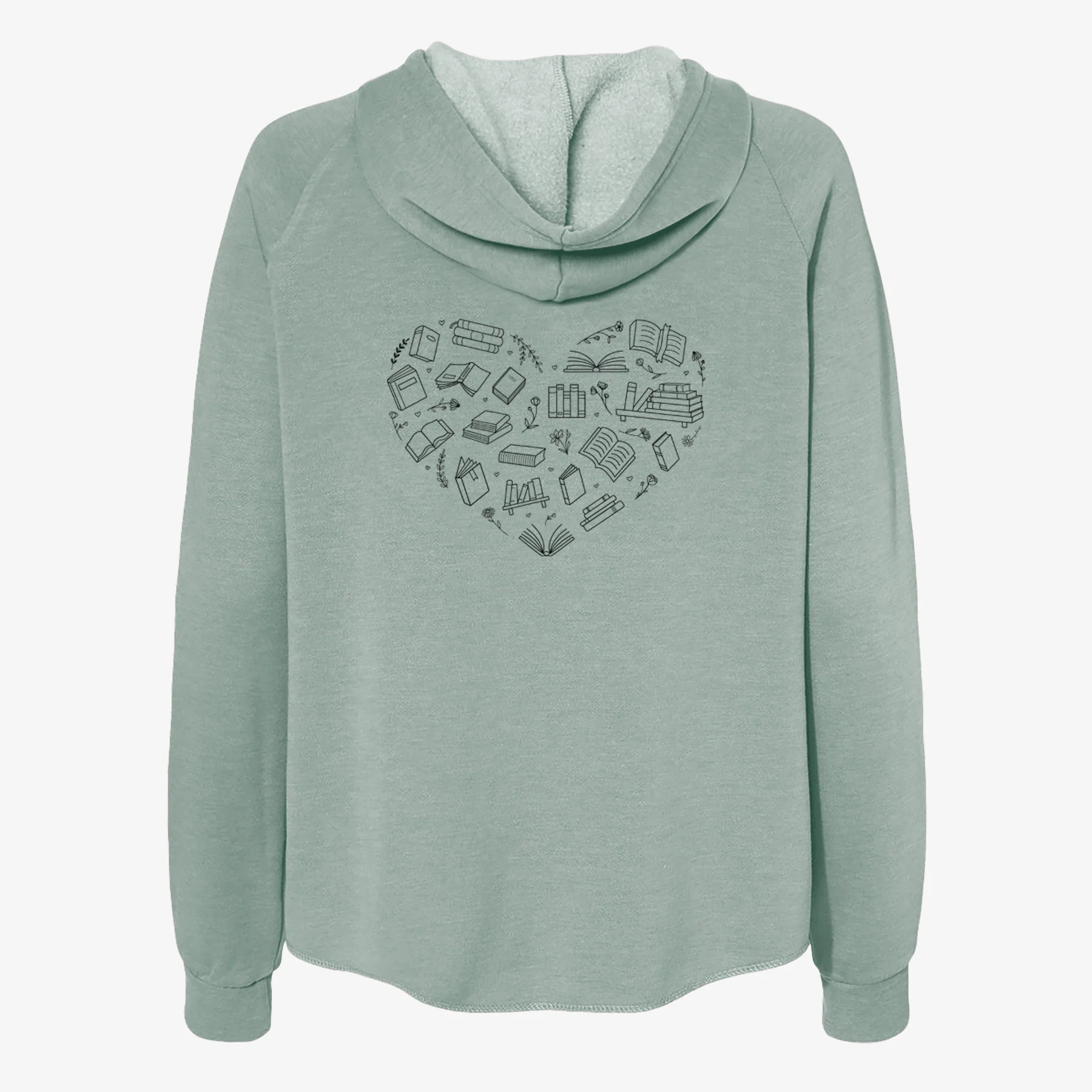 Heart Full of Books - Women's Cali Wave Zip-Up Sweatshirt - Image 4