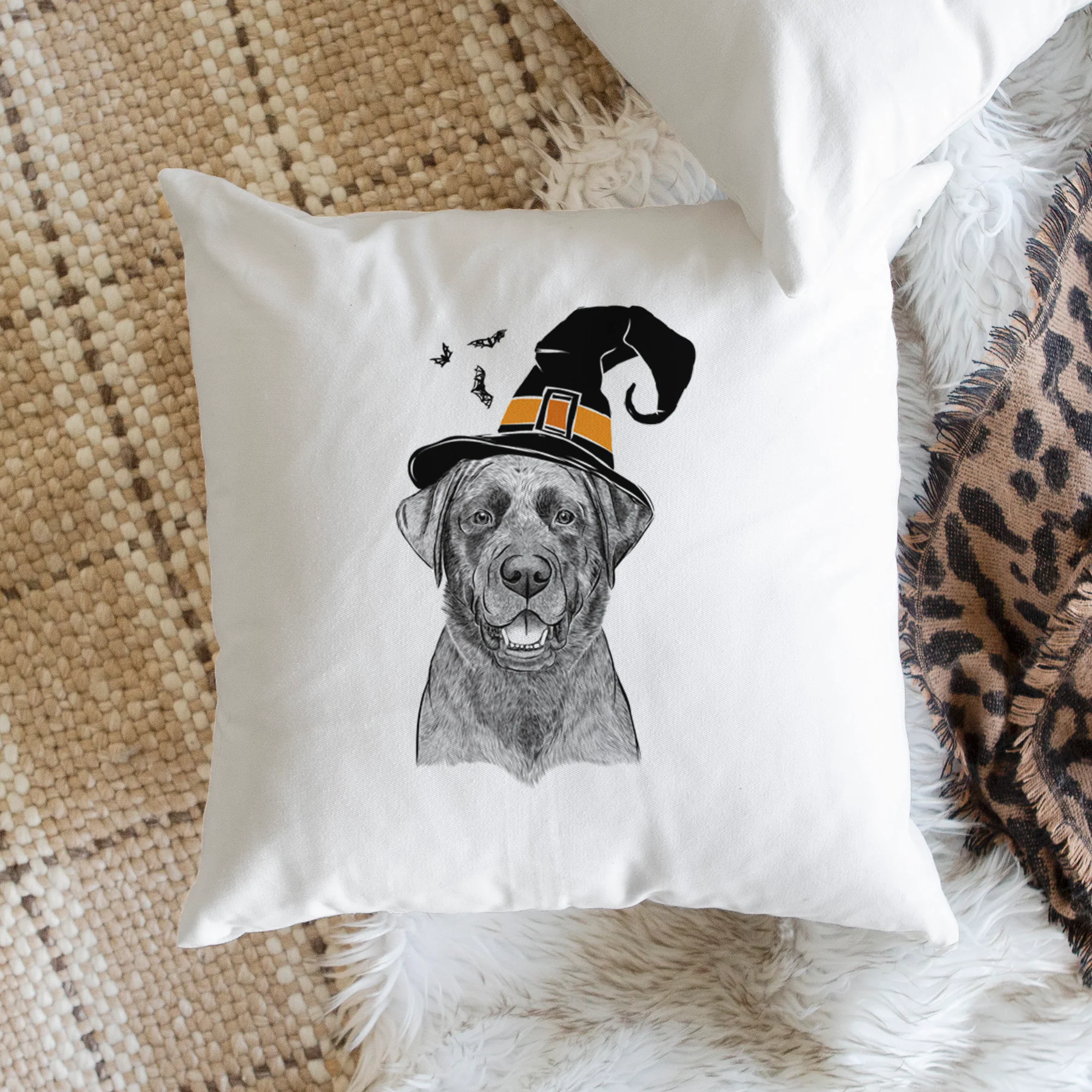 Heath the Black Lab - Throw Pillow Cover - Image 2