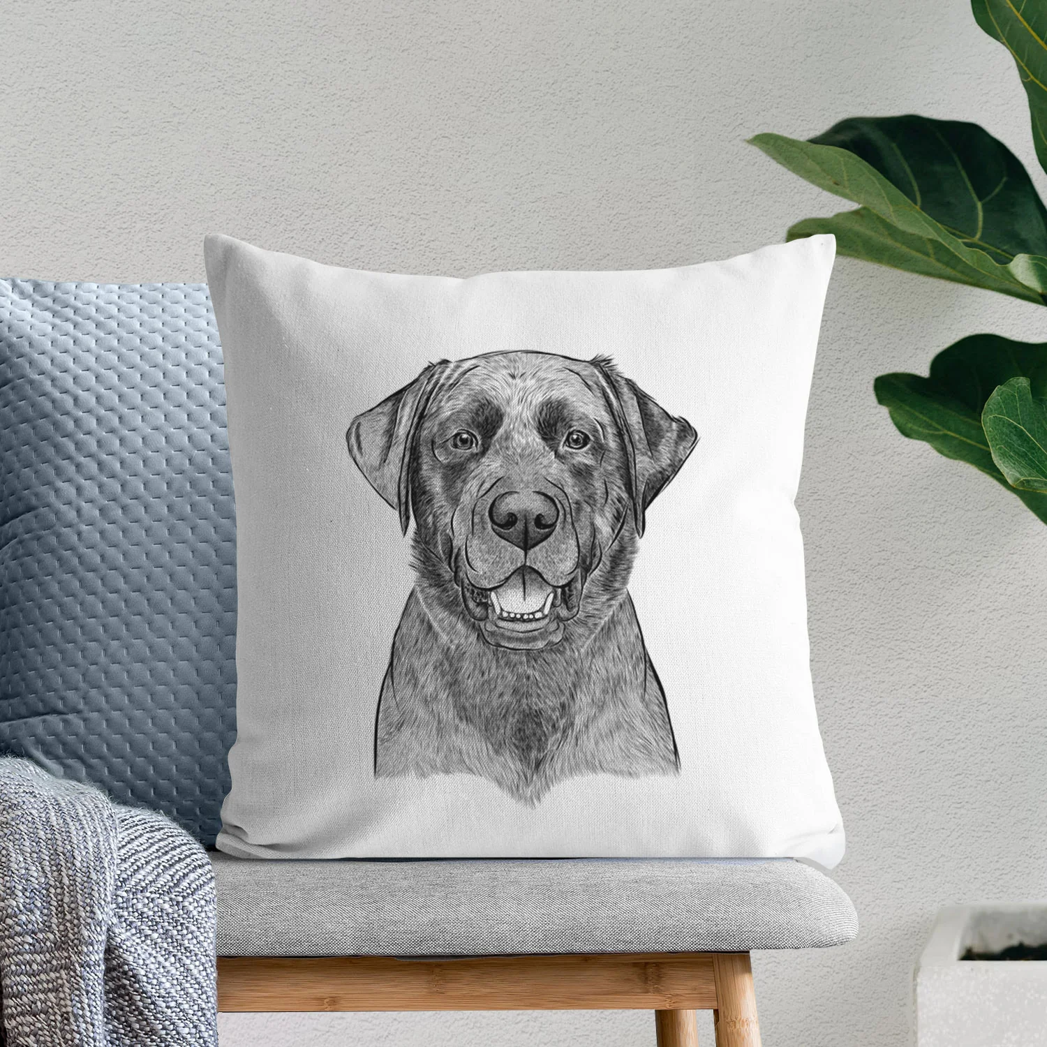 Heath the Black Lab - Throw Pillow Cover - Image 6