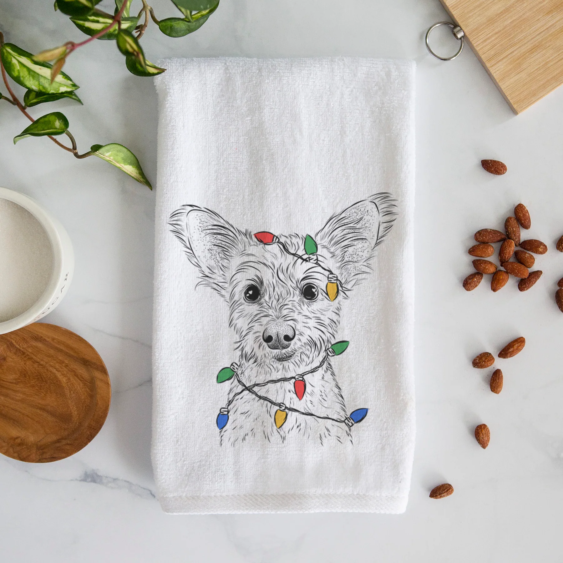 Heidi the Schnauzer Mix Decorative Hand Towel - Image 5