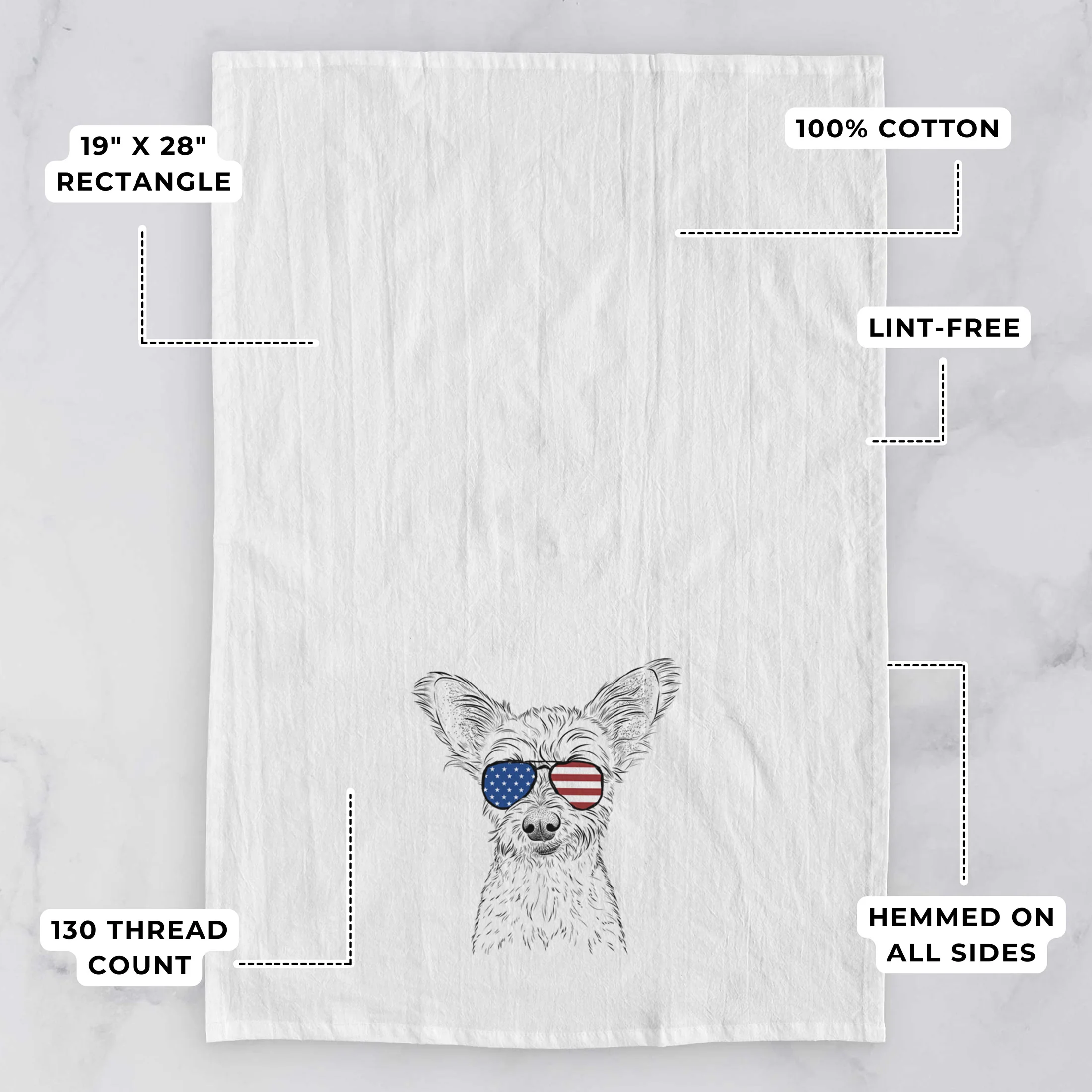 Heidi the Schnauzer Mix Tea Towel - Image 3