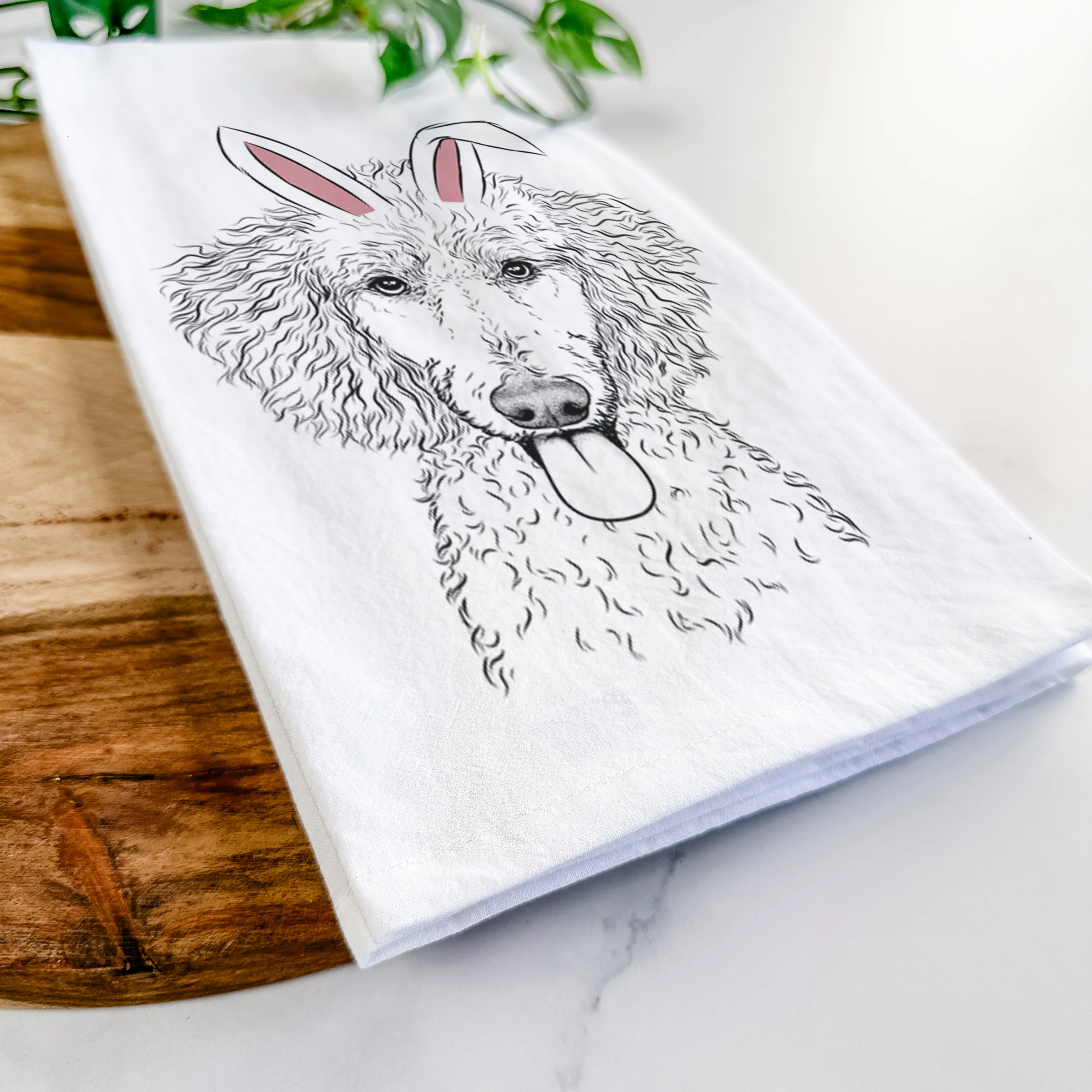 Henry the White Standard Poodle Tea Towel - Image 14