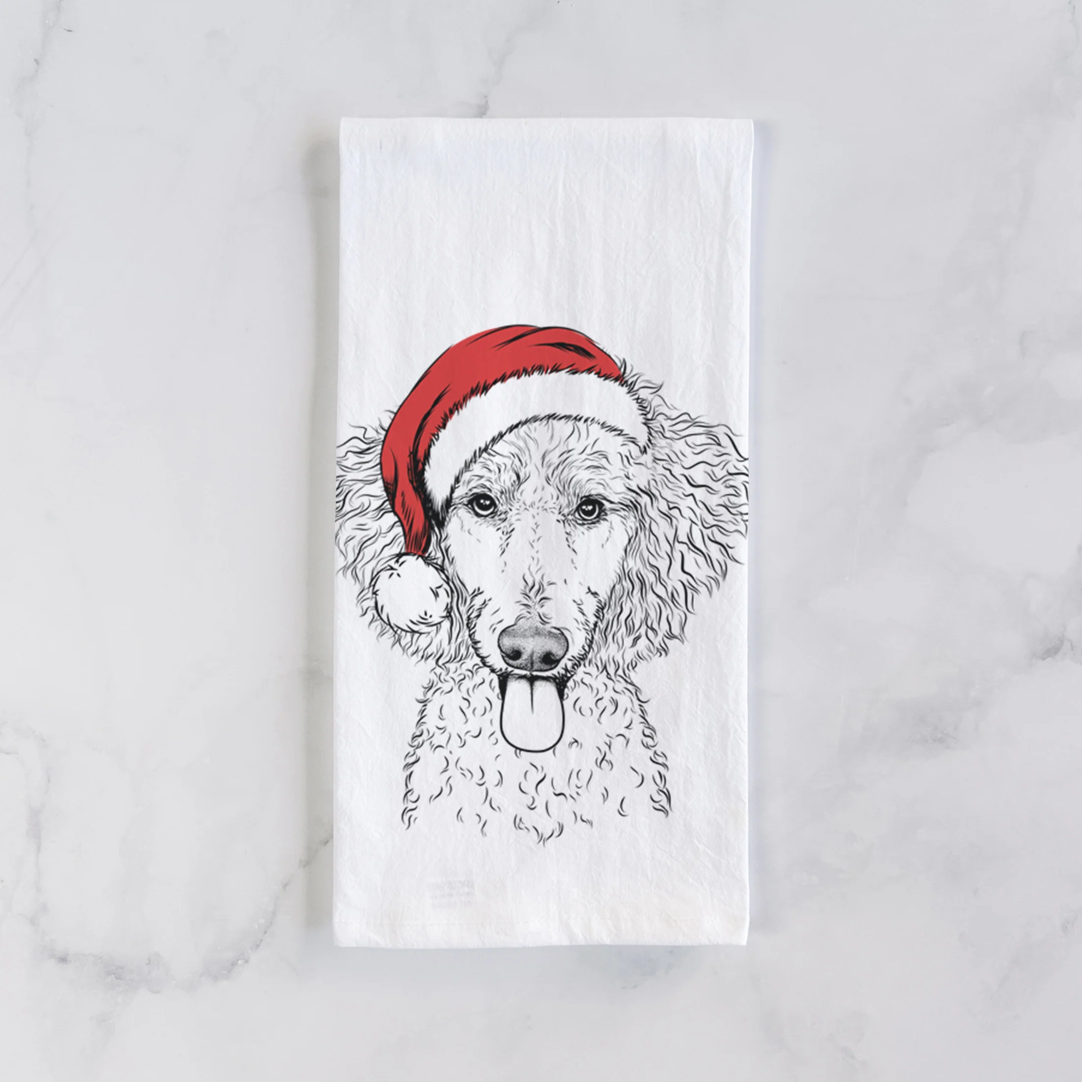 Henry the White Standard Poodle Tea Towel - Image 2