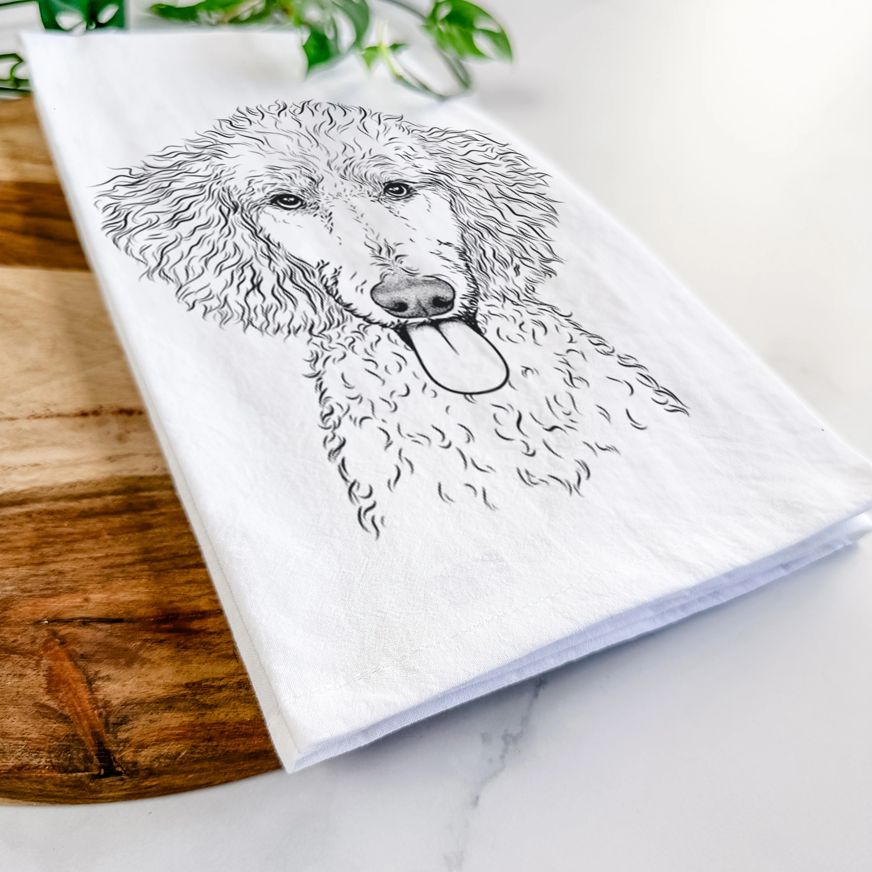 Henry the White Standard Poodle Tea Towel - Image 5