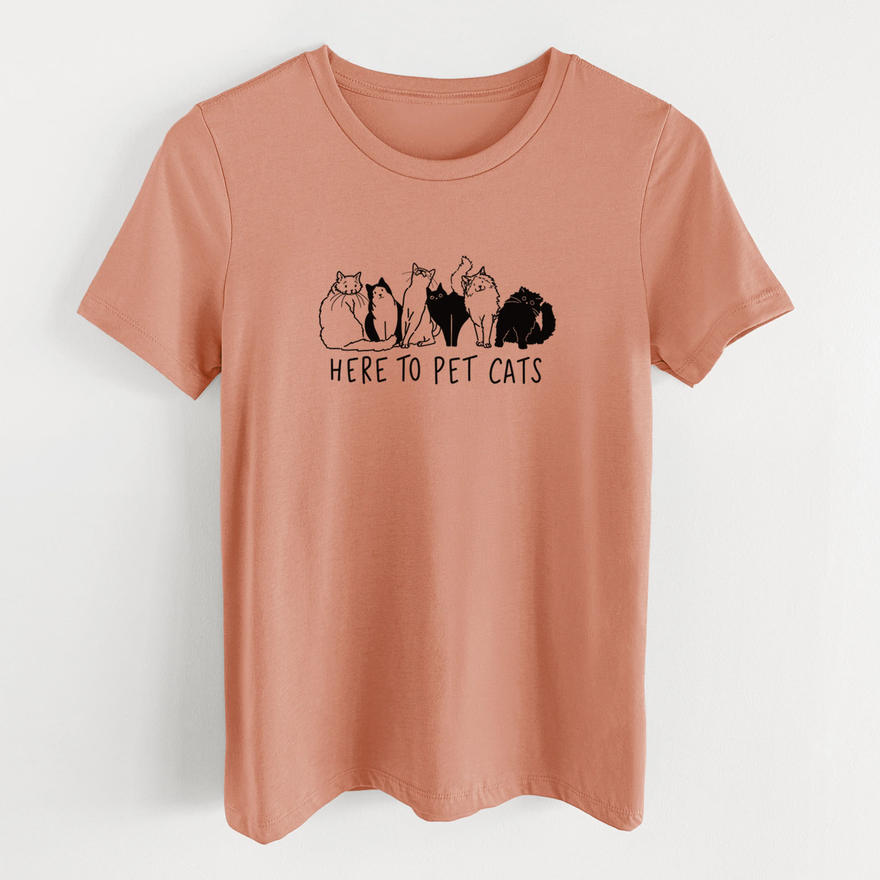 Here to Pet Cats - Women's Lightweight Relaxed Fit 100% Cotton Crewneck - Image 13
