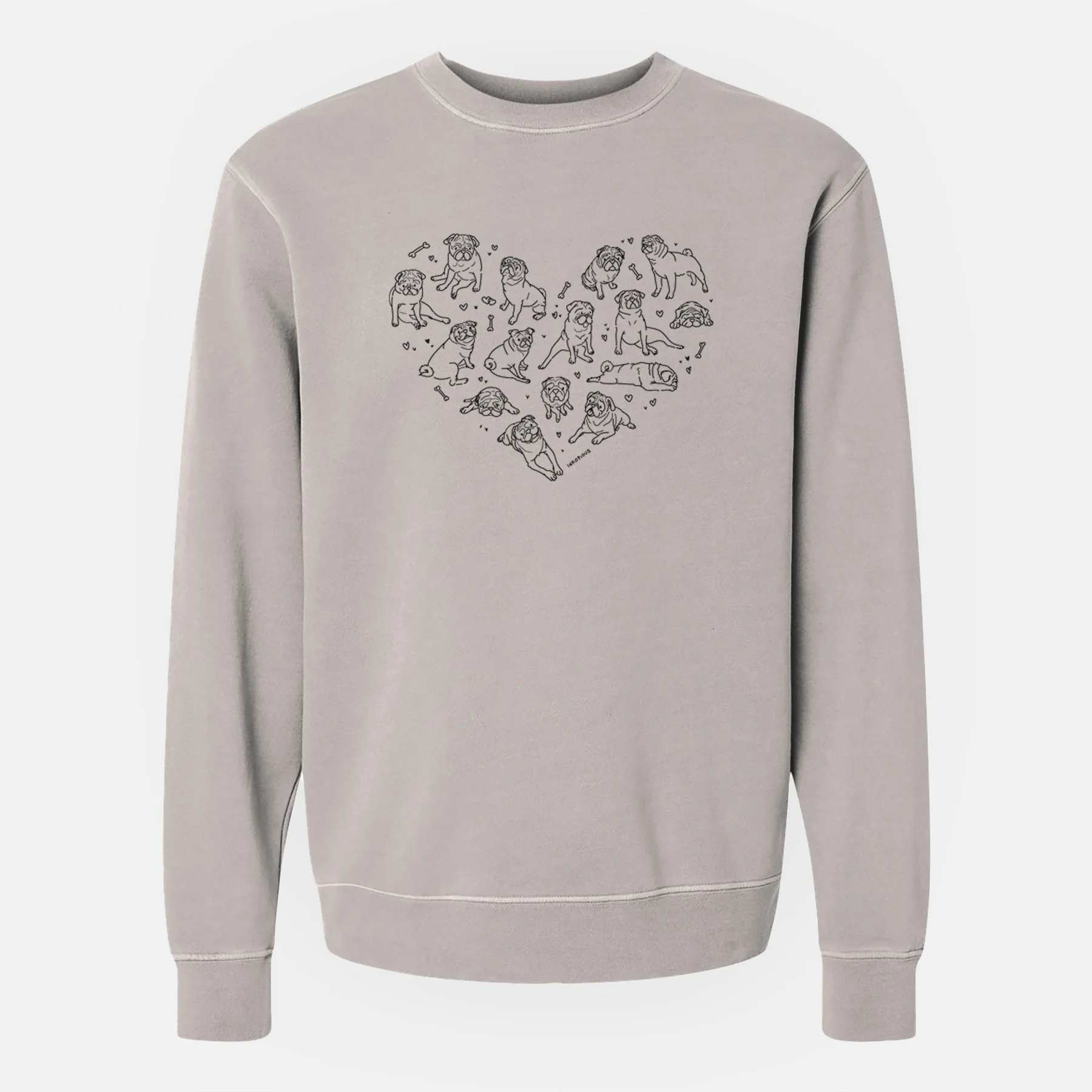 Heart Full of Pugs - Unisex Pigment Dyed Crew Sweatshirt - Image 2