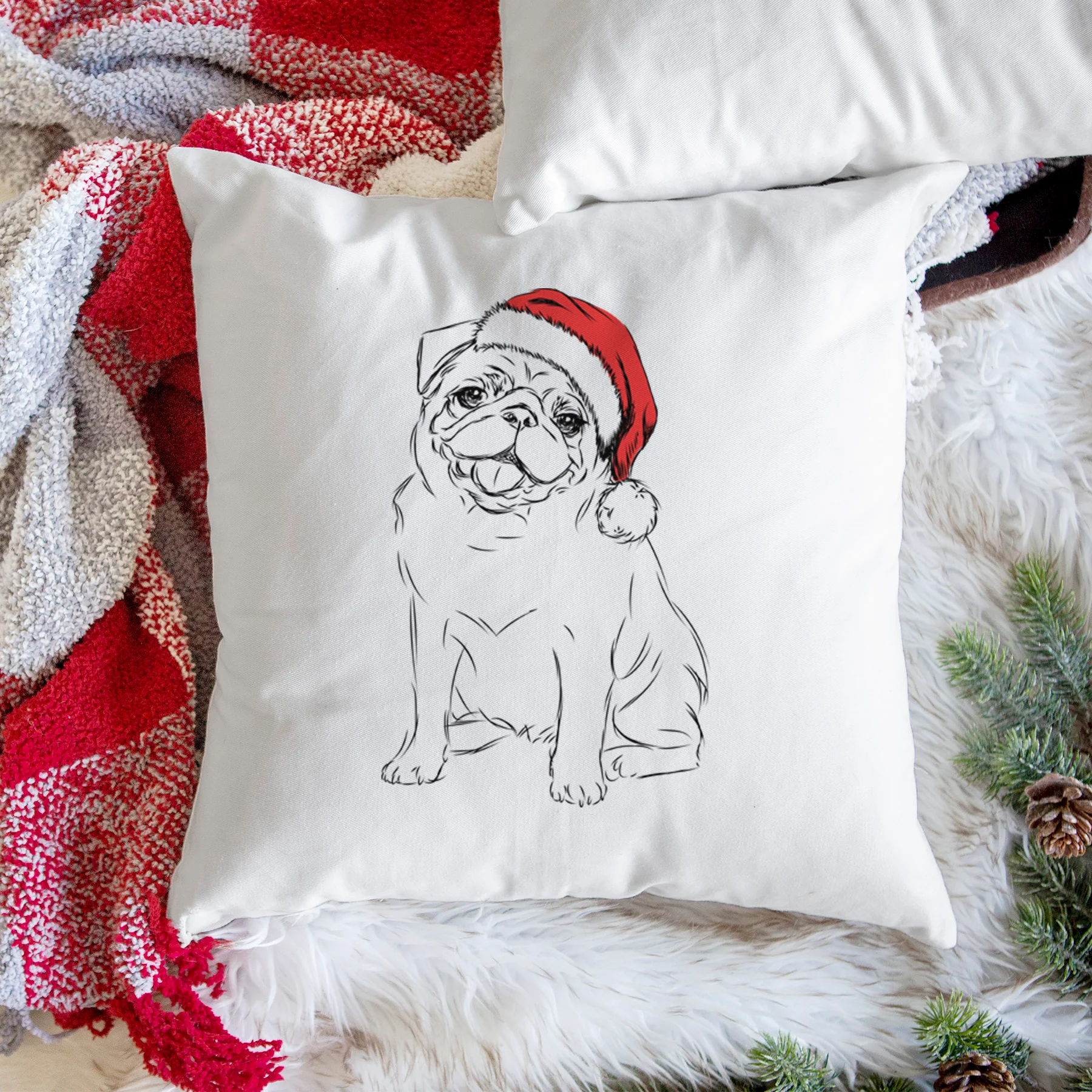 Higgins the Pug - Throw Pillow Cover - Image 3