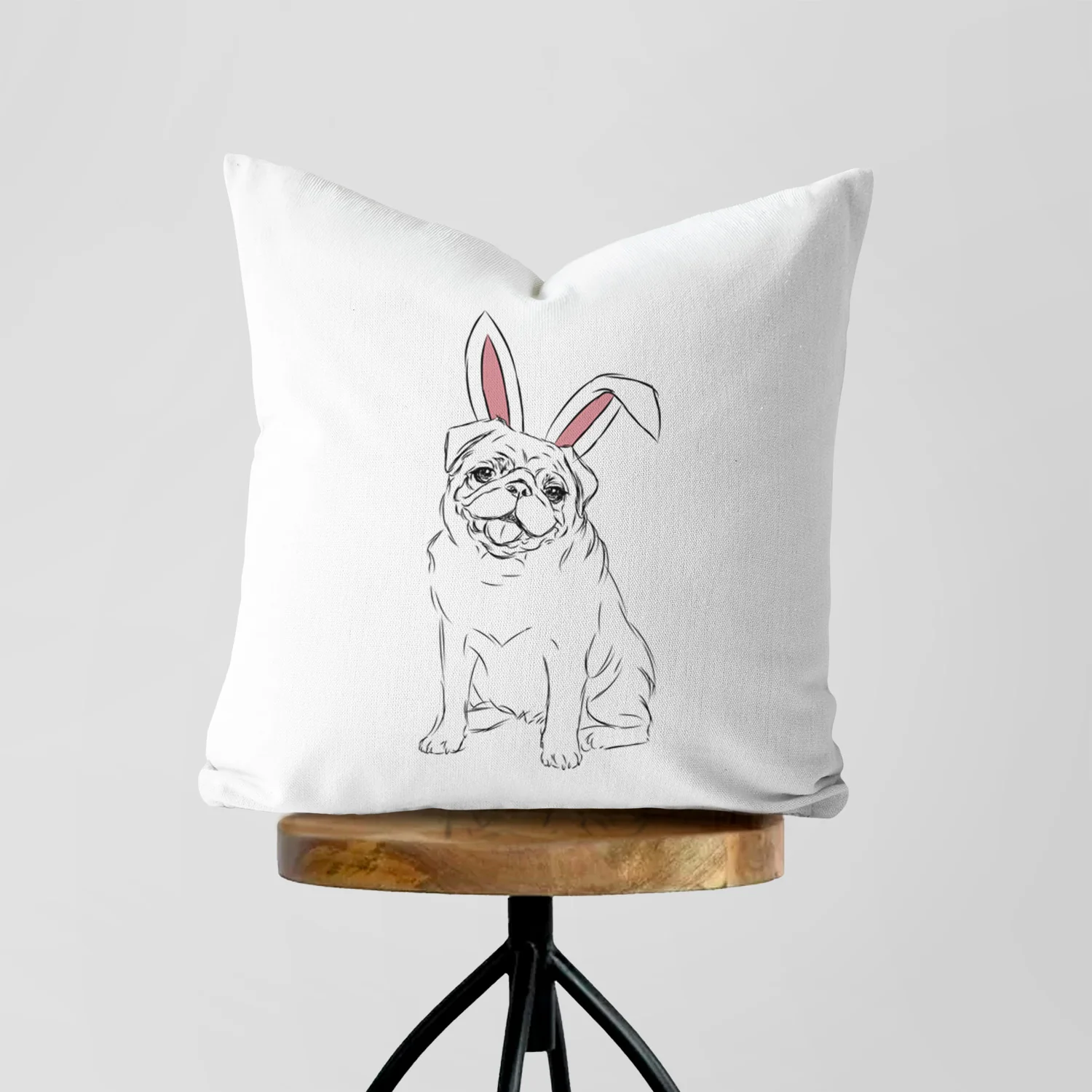 Higgins the Pug - Throw Pillow Cover - Image 5