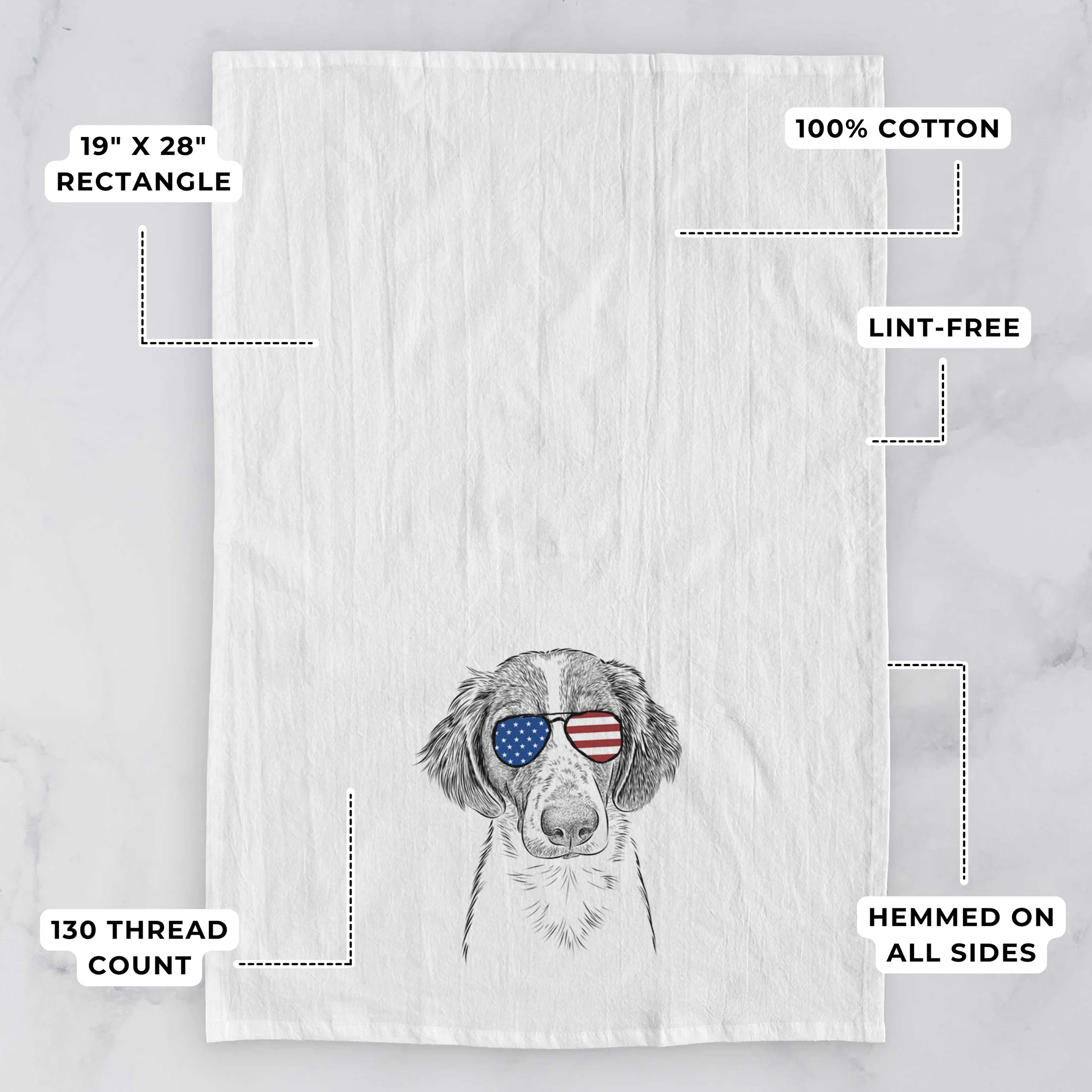 Holly the Brittany Spaniel Tea Towel - Image 3